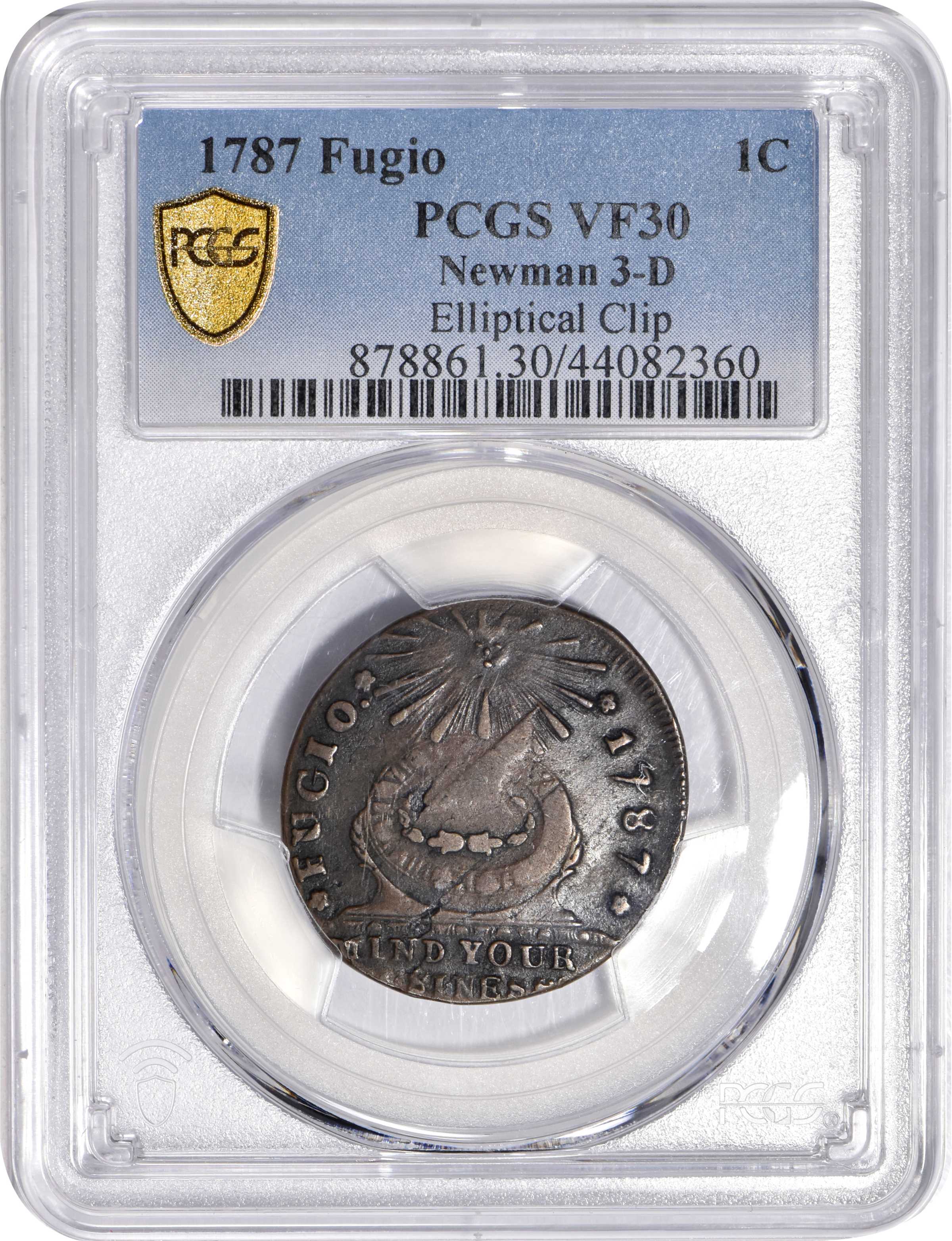 1787 Fugio 1c Club Rays, Rounded Ends, Newman 3-D MS BN AG3 BN thumbnail 21