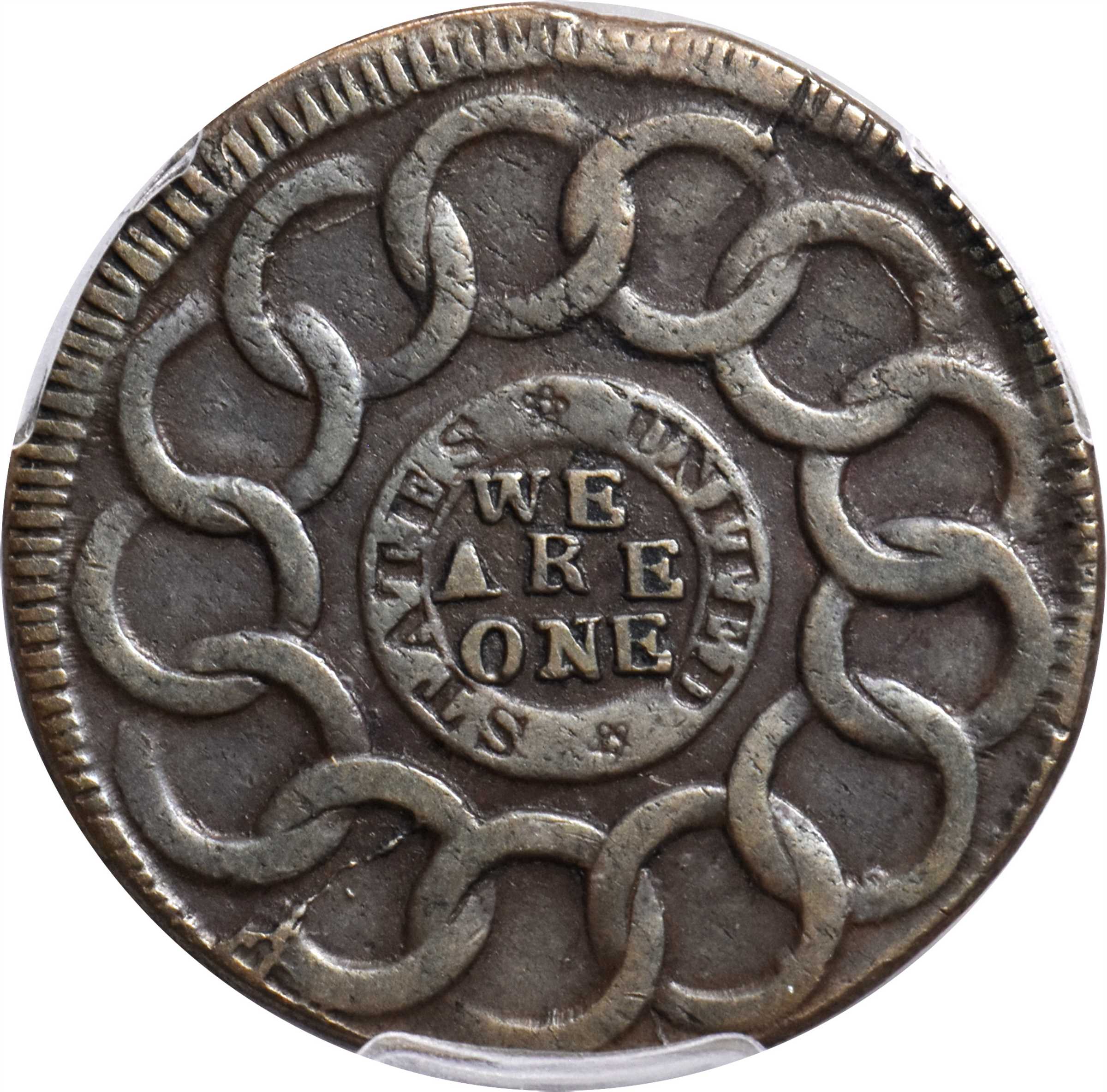 1787 Fugio 1c 4 Cinquefoils, STATES UNITED, Newman 7-T MS BN VF35 BN thumbnail 3