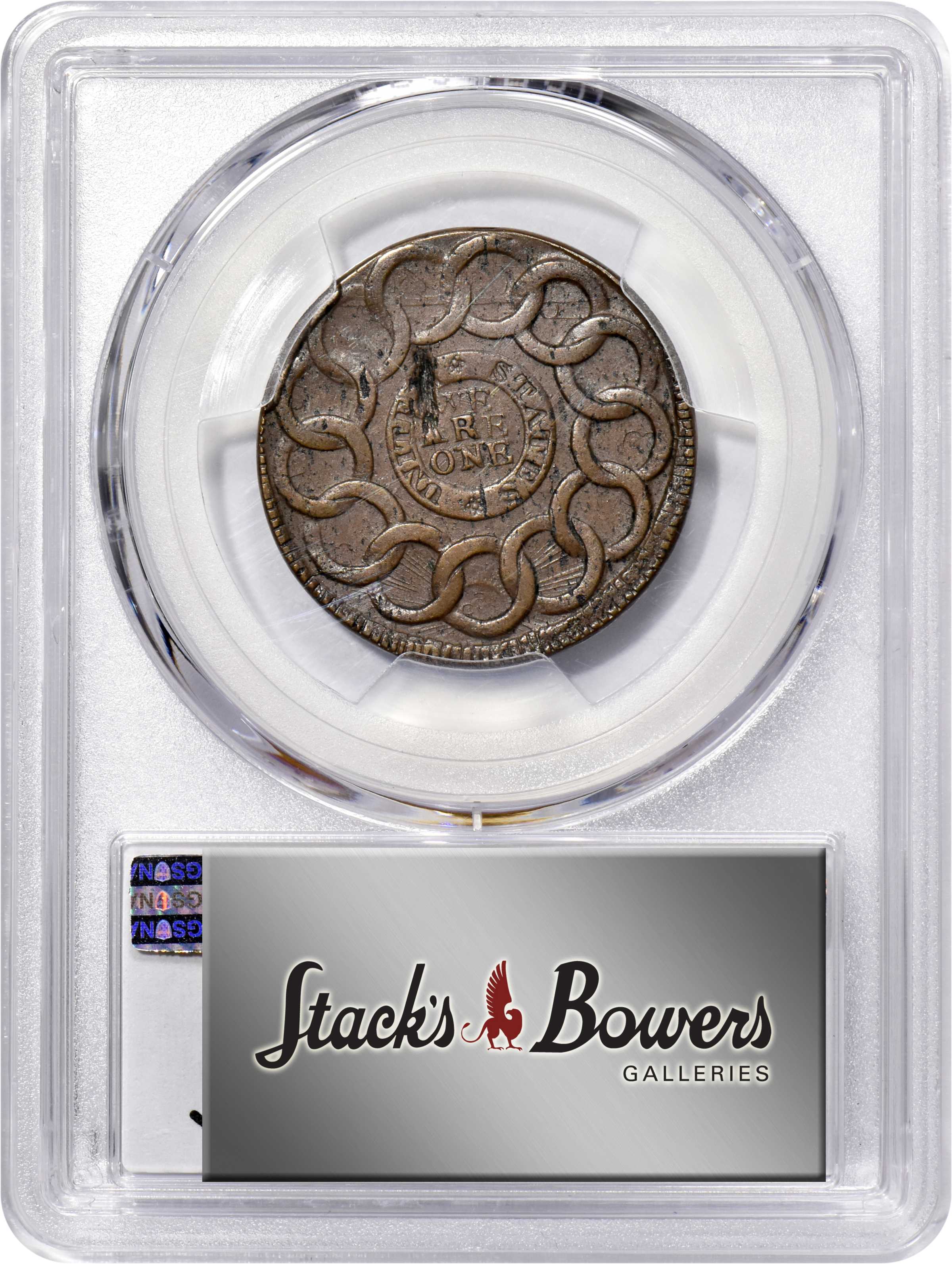 1787 Fugio 1c 4 Cinquefoils, UNITED STATES, Newman 11-B MS BN G4 BN CAC thumbnail 7