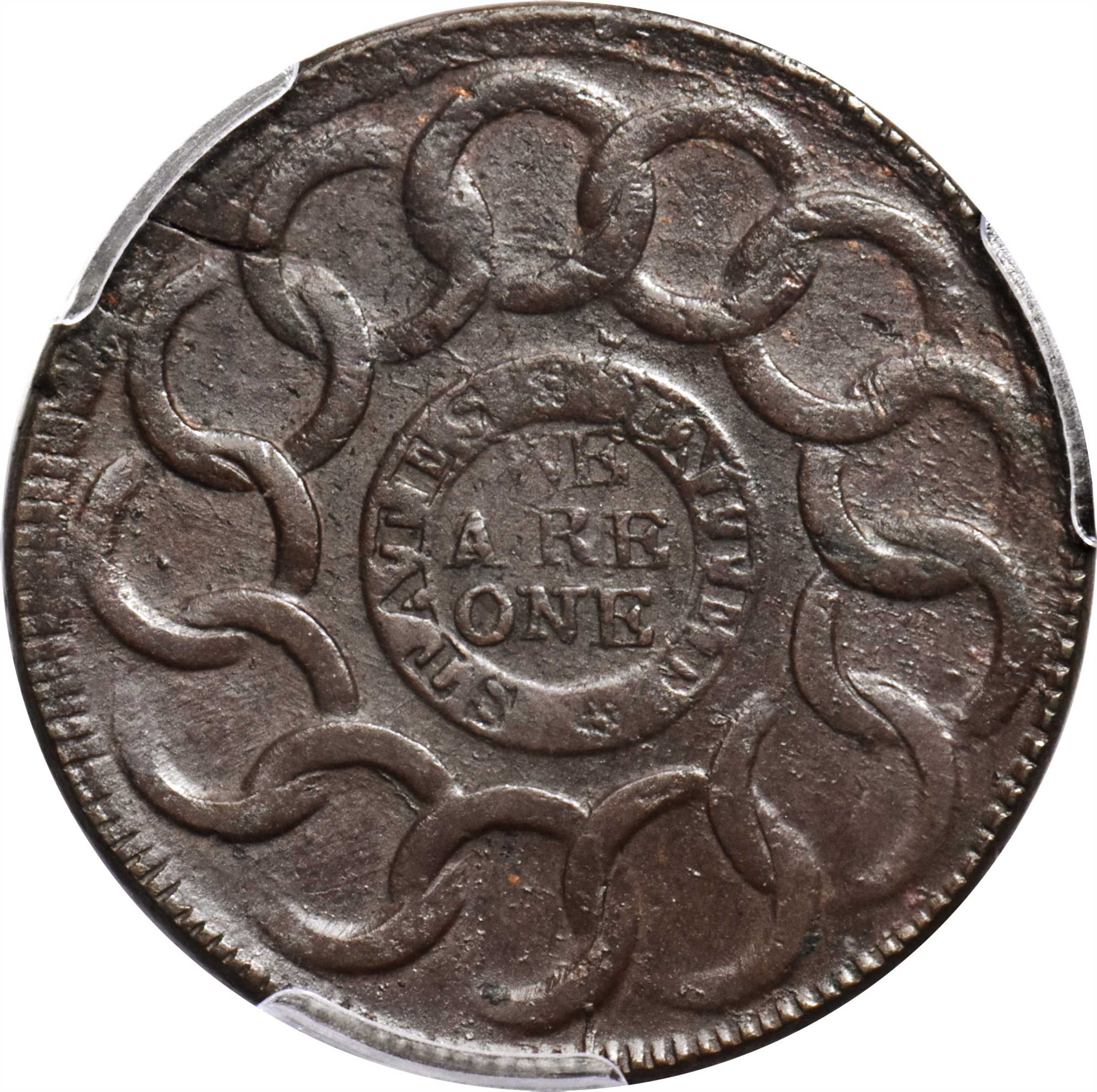 1787 Fugio 1c 4 Cinquefoils, STATES UNITED, Newman 11-X MS BN MS61 BN thumbnail 21