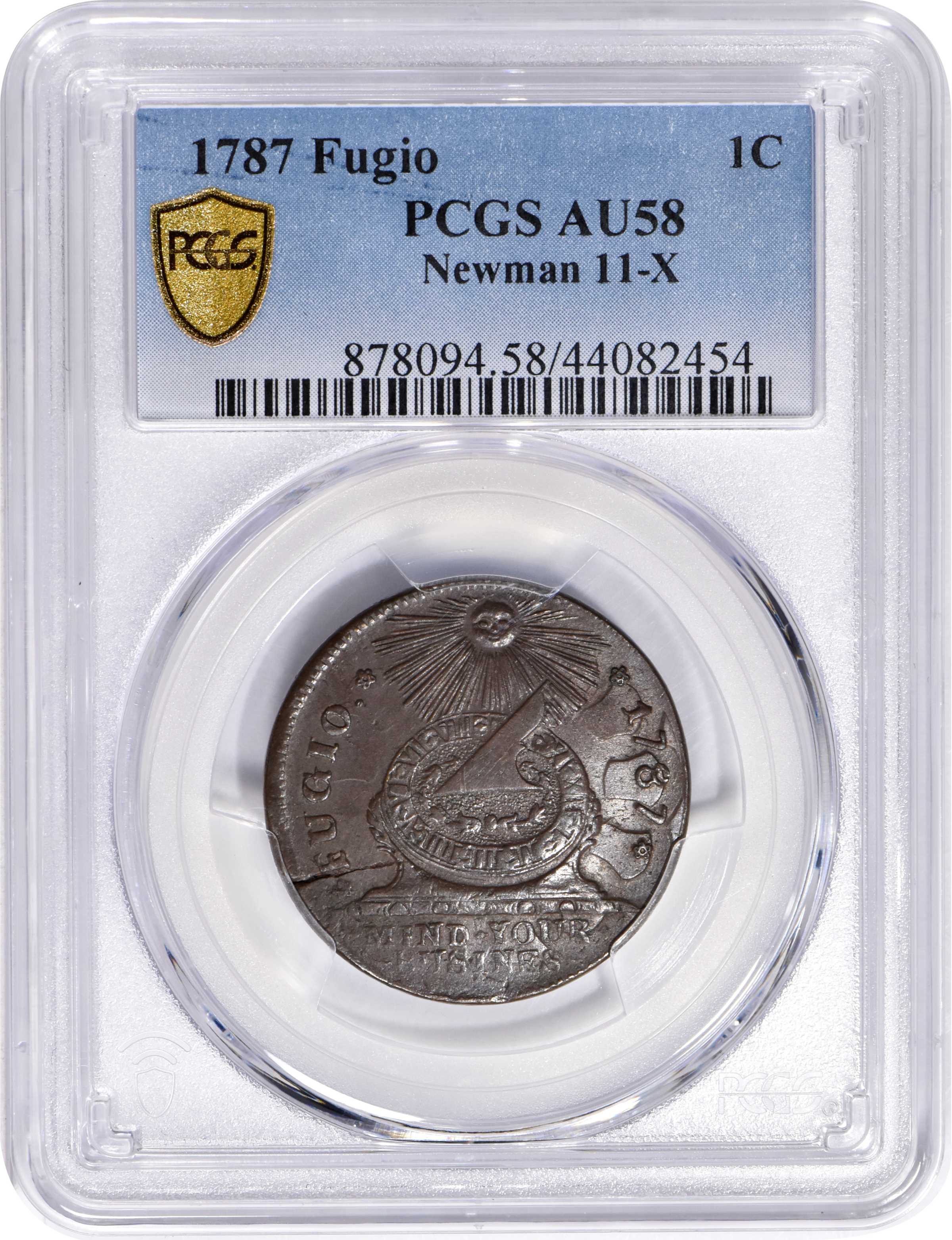 1787 Fugio 1c 4 Cinquefoils, STATES UNITED, Newman 11-X MS BN MS61 BN thumbnail 22