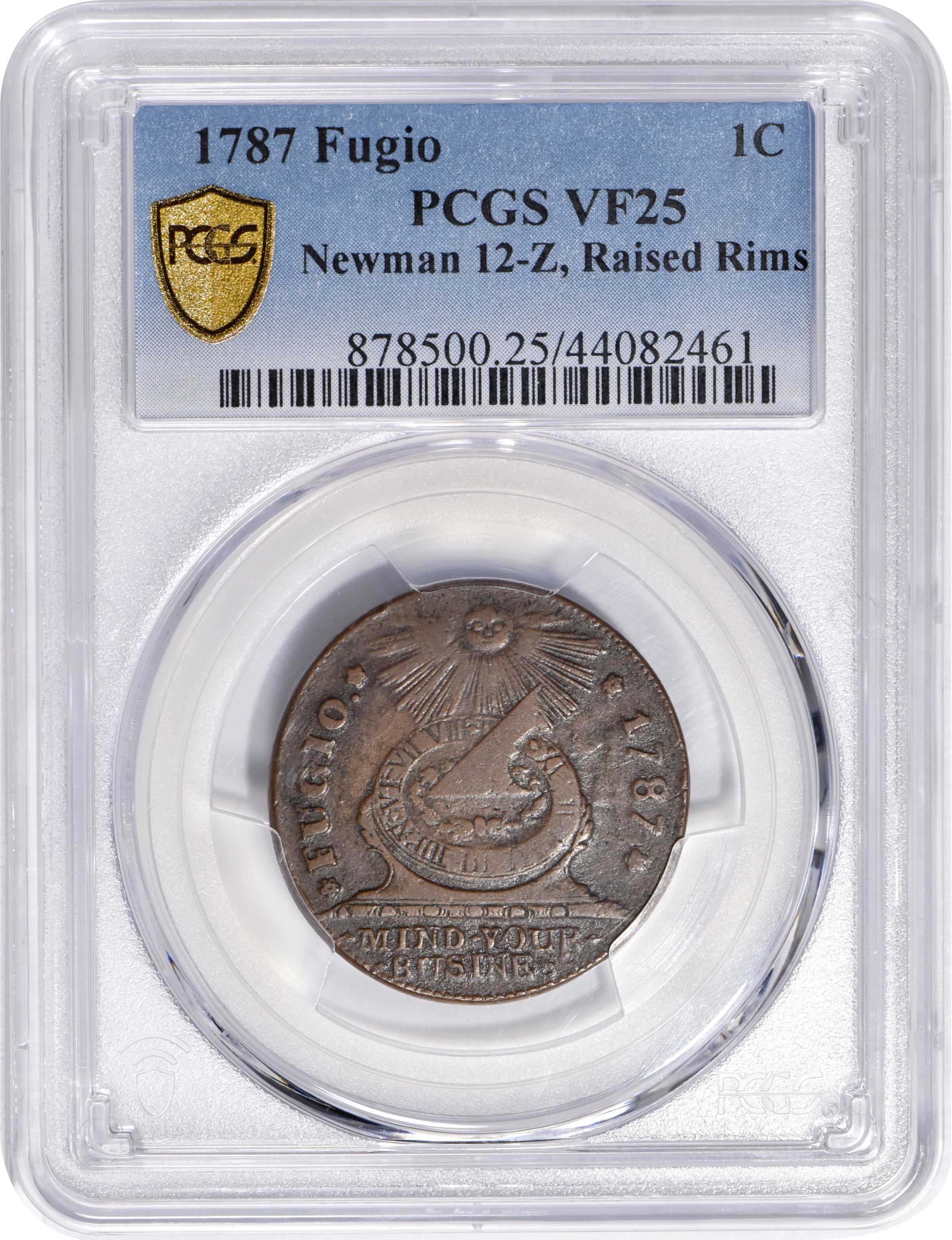 1787 Fugio 1c Cinquefoils, Raised Rims, Newman 12-Z MS BN F15 BN thumbnail 19