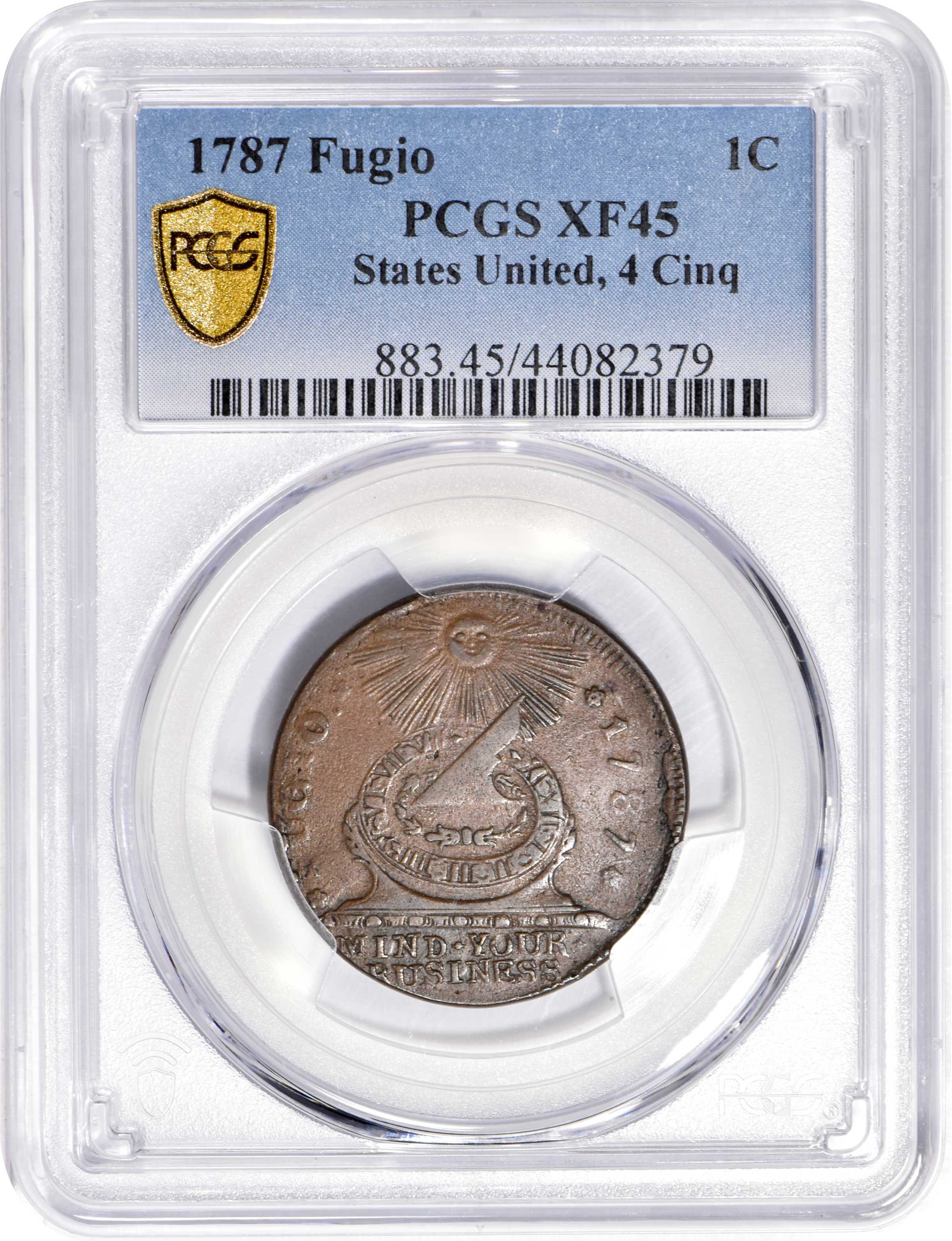 1787 Fugio 1c 4 Cinquefoils, STATES UNITED, Newman 16-N MS BN VF25 BN thumbnail 22