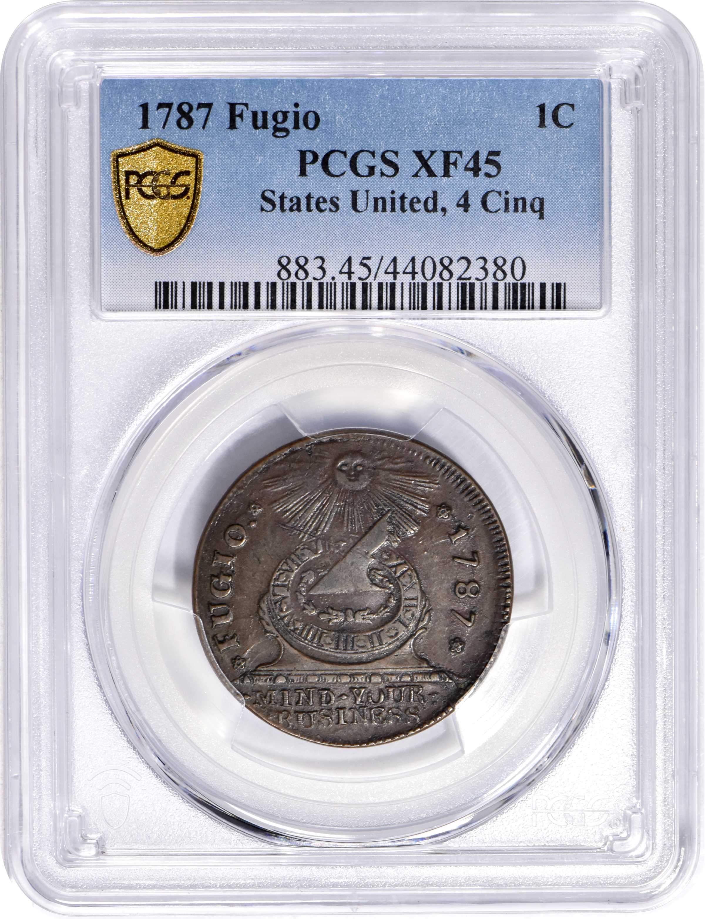 1787 Fugio 1c 4 Cinquefoils, STATES UNITED, Newman 16-N MS BN VF25 BN thumbnail 26