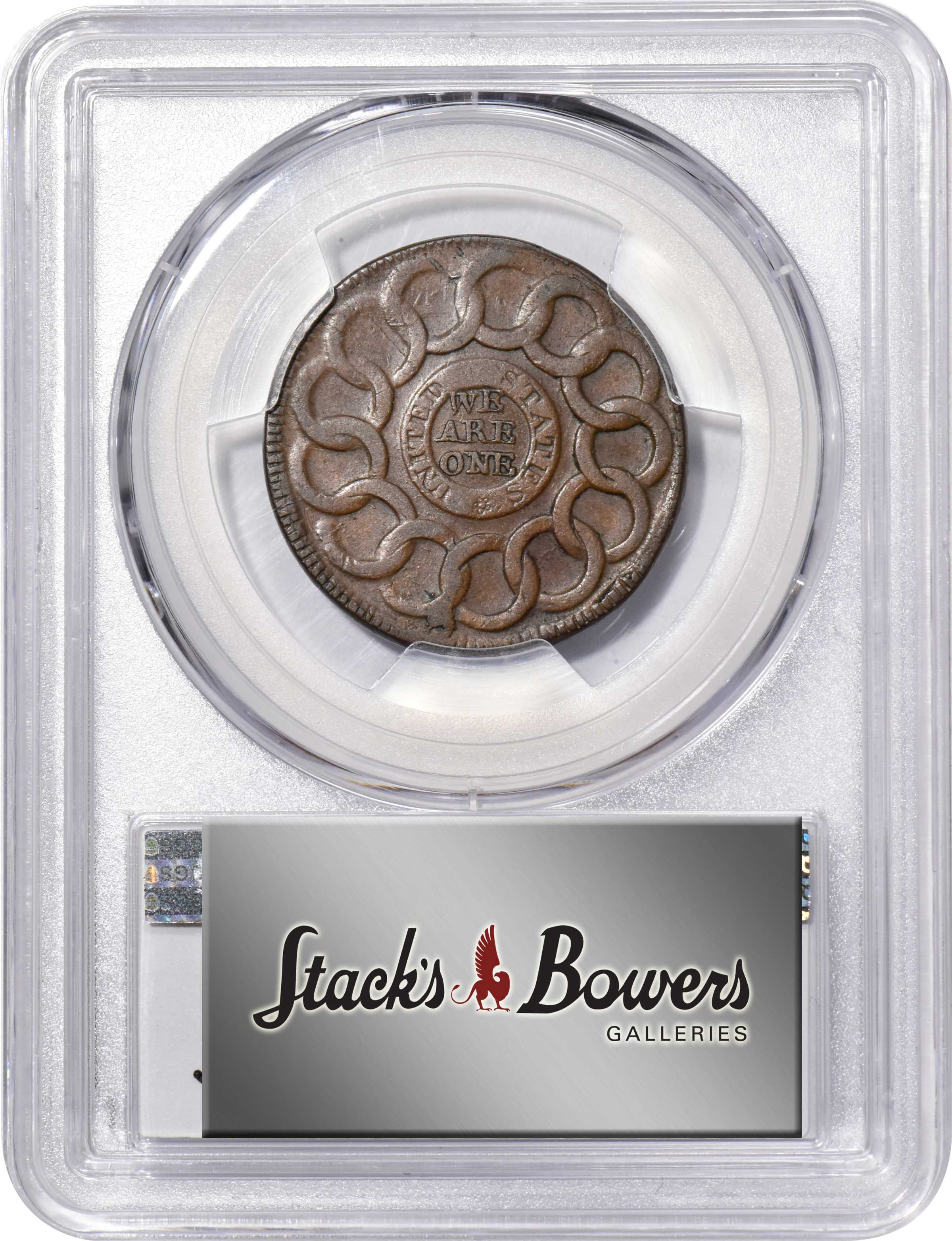 1787 Fugio 1c 4 Cinquefoils, UNITED STATES, Newman 18-H MS BN XF40 BN thumbnail 4