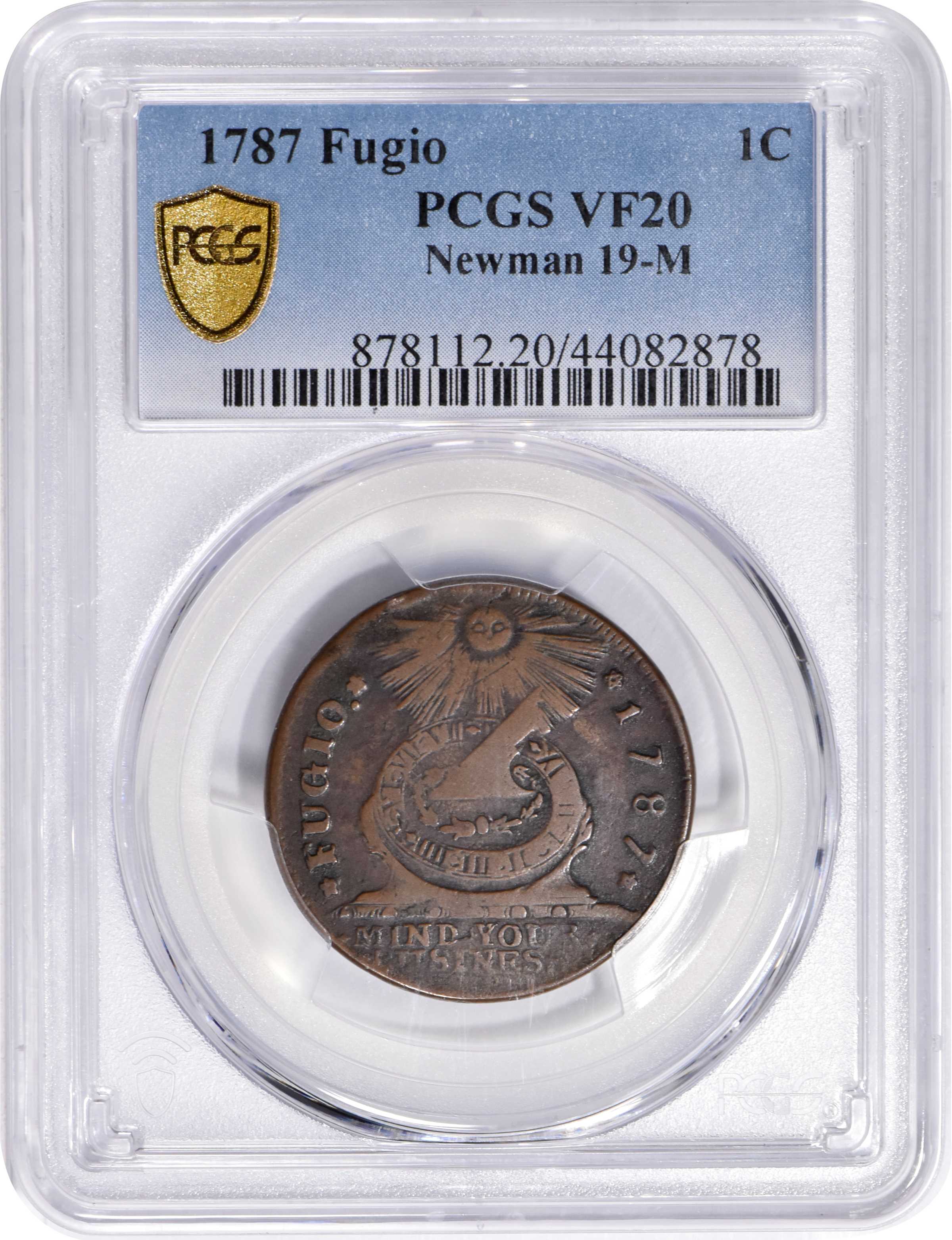 1787 Fugio 1c 4 Cinquefoils, STATES UNITED, Newman 19-M MS BN VF20 BN thumbnail 3