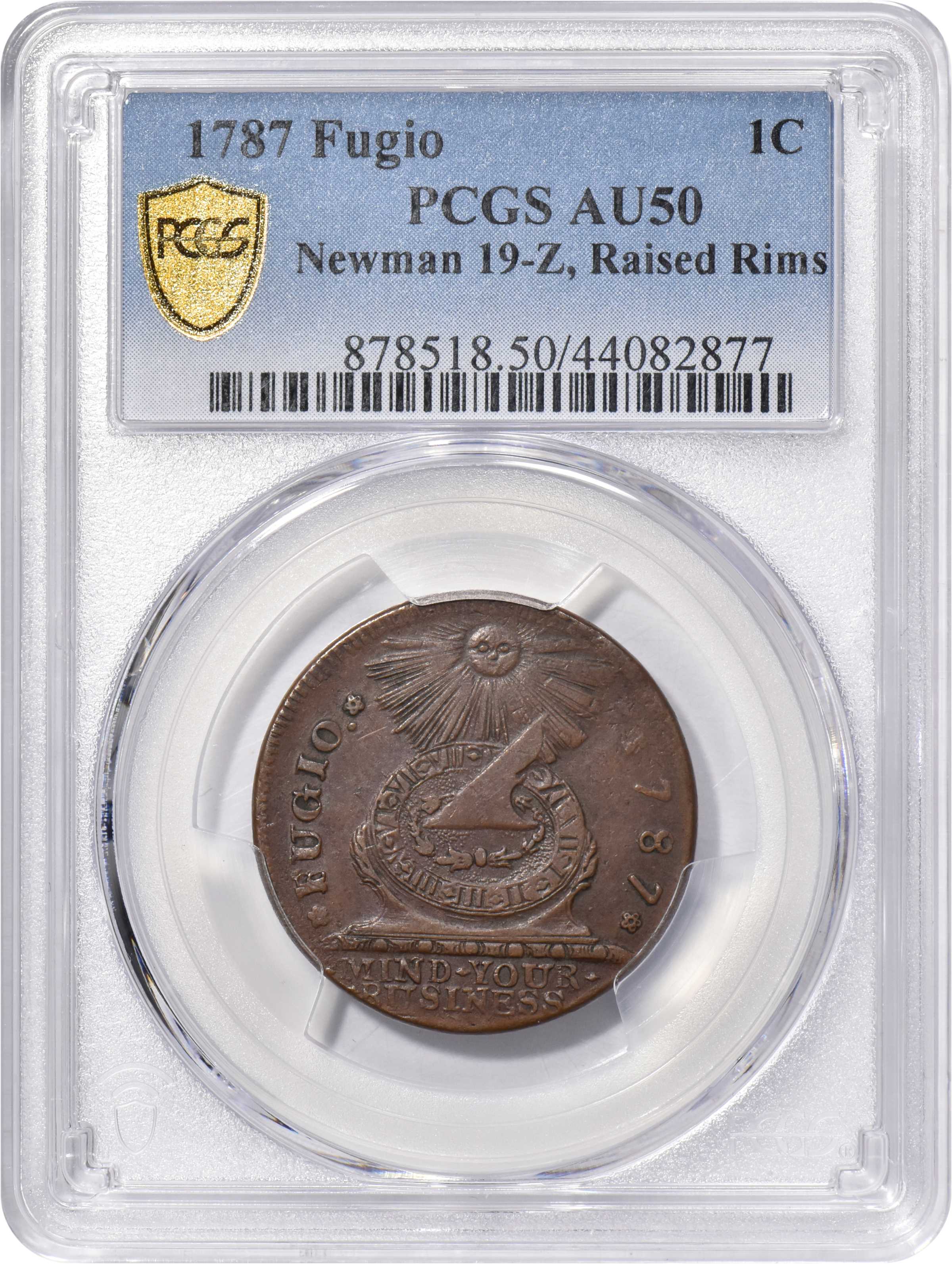 1787 Fugio 1c Cinquefoils, Raised Rims, Newman 19-Z MS BN VF35 BN thumbnail 20
