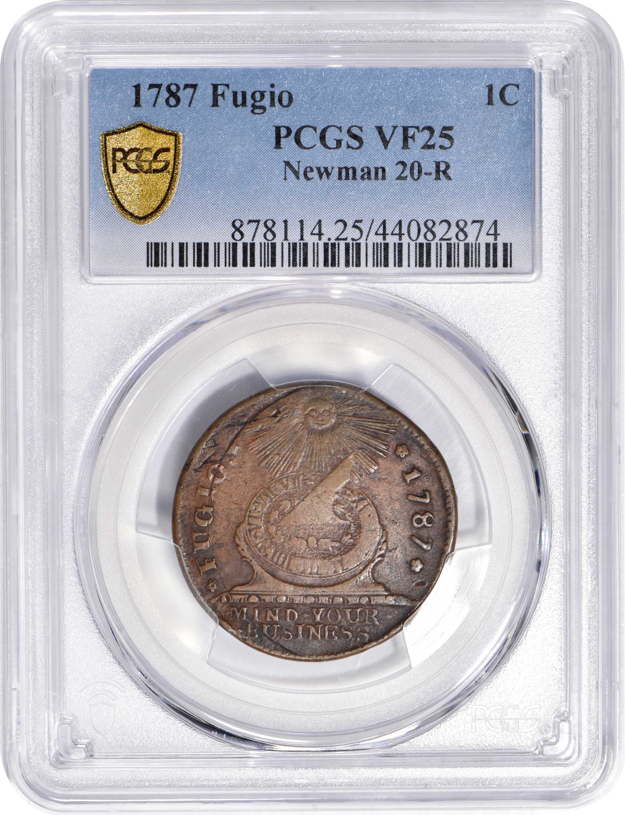 1787 Fugio 1c 4 Cinquefoils, STATES UNITED, Newman 20-R MS BN VF25 BN thumbnail 3