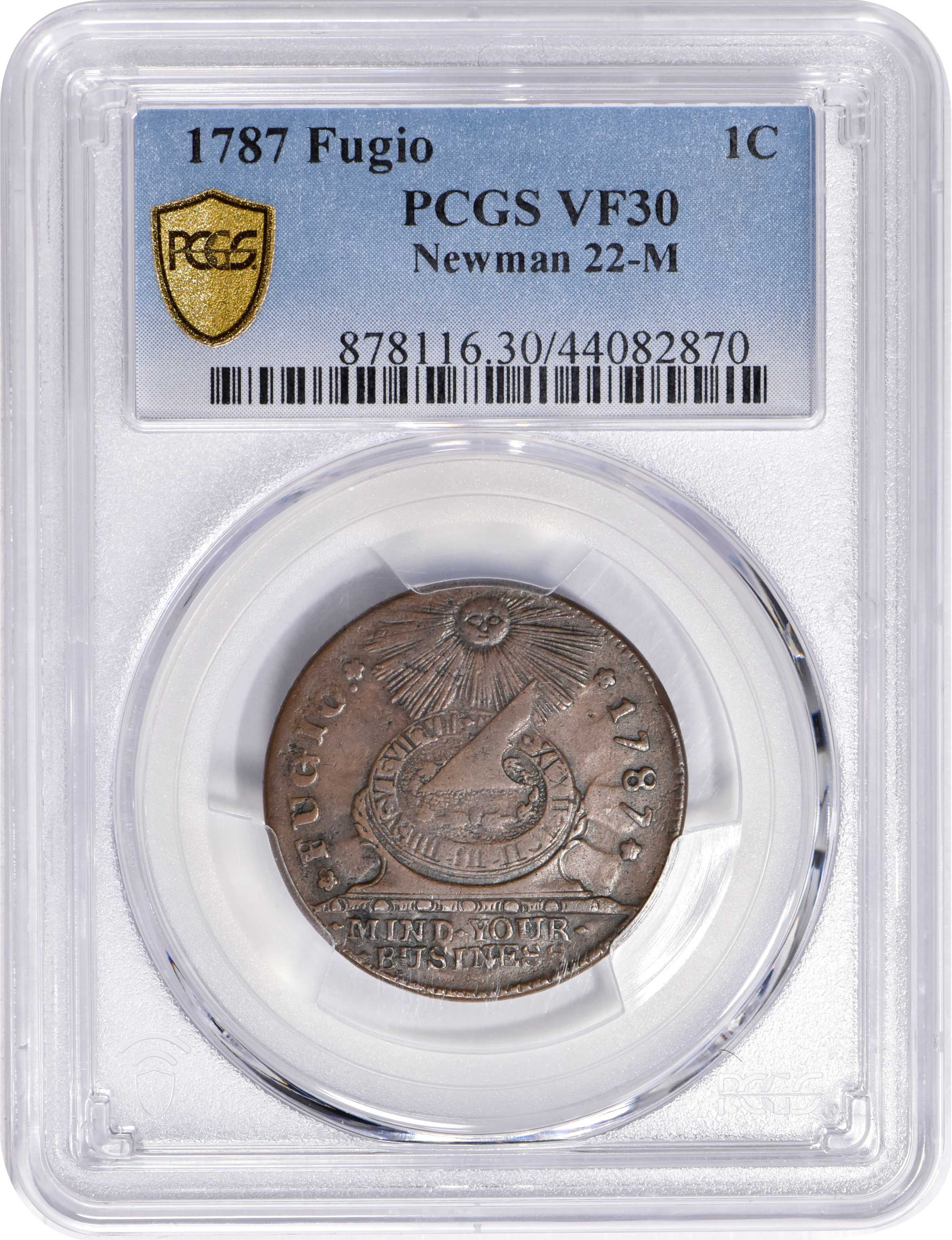 1787 Fugio 1c 4 Cinquefoils, STATES UNITED, Newman 22-M MS BN F15 BN thumbnail 11