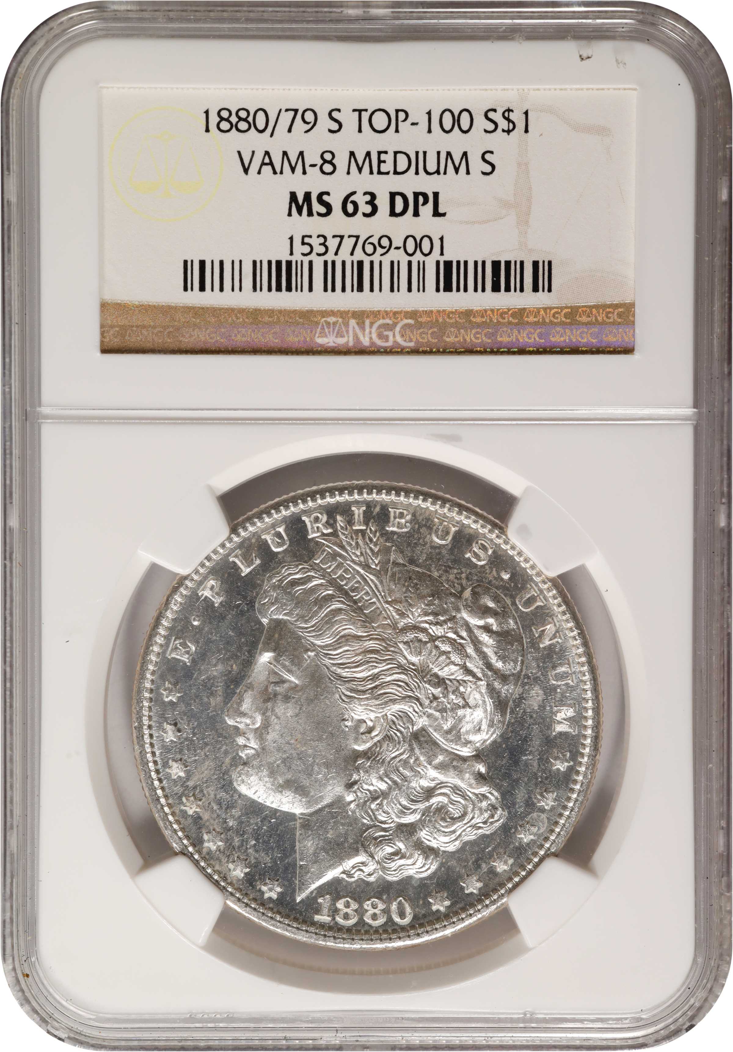 1880/79-S $1  Medium S, VAM-8 MS DMPL MS61 DMPL thumbnail 6