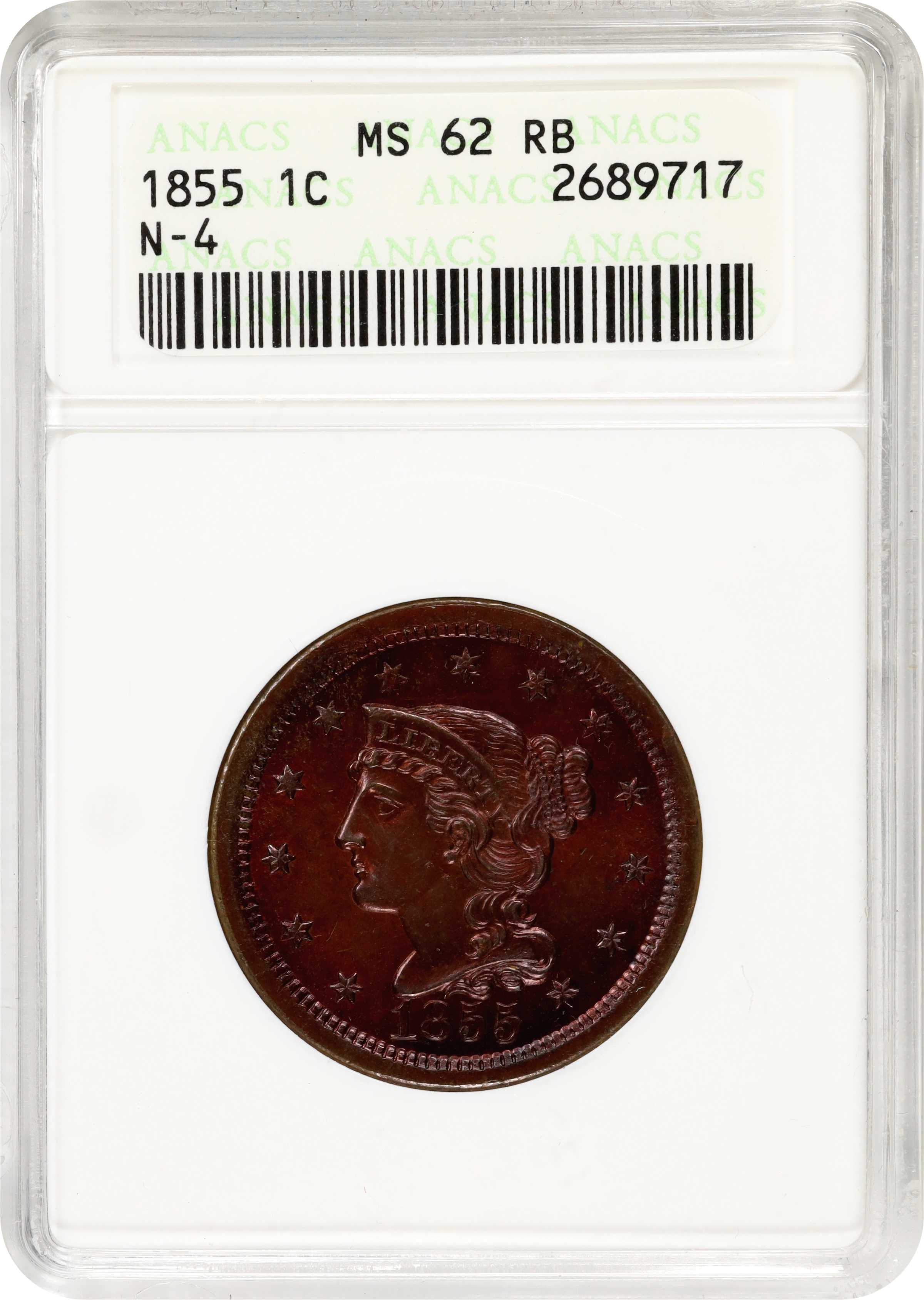 1855 1c Upright 55 MS RB MS61 RB thumbnail 3