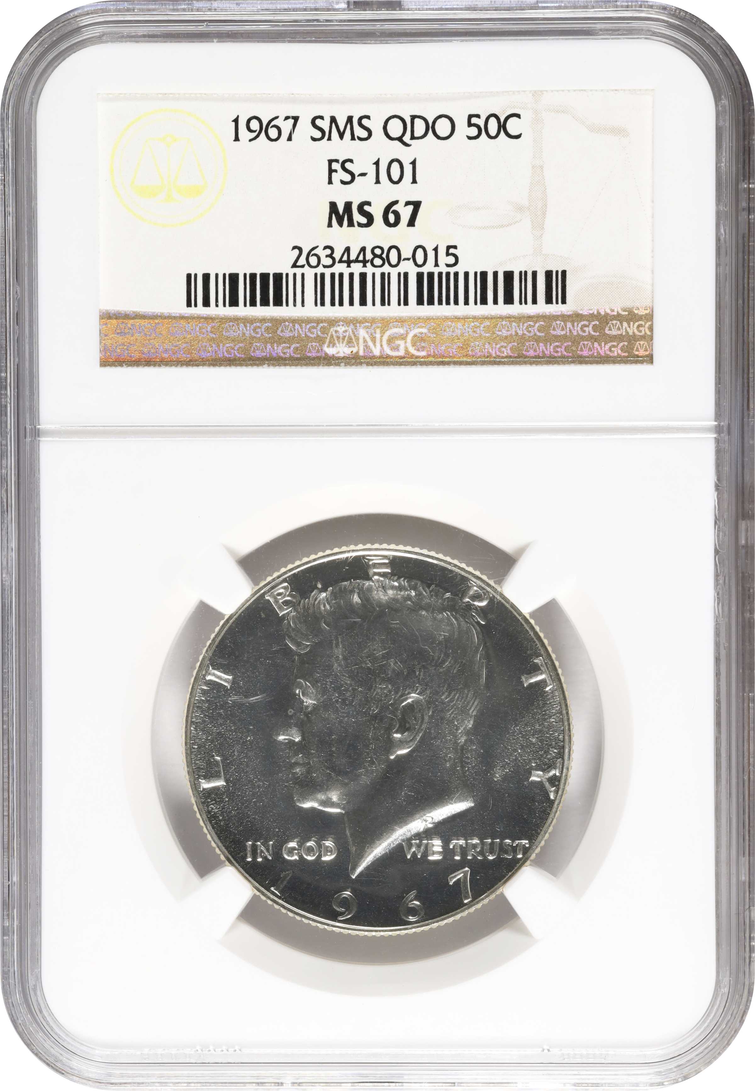 1967 50c SMS, Quintupled Die Obverse, FS-101 SMS thumbnail 8