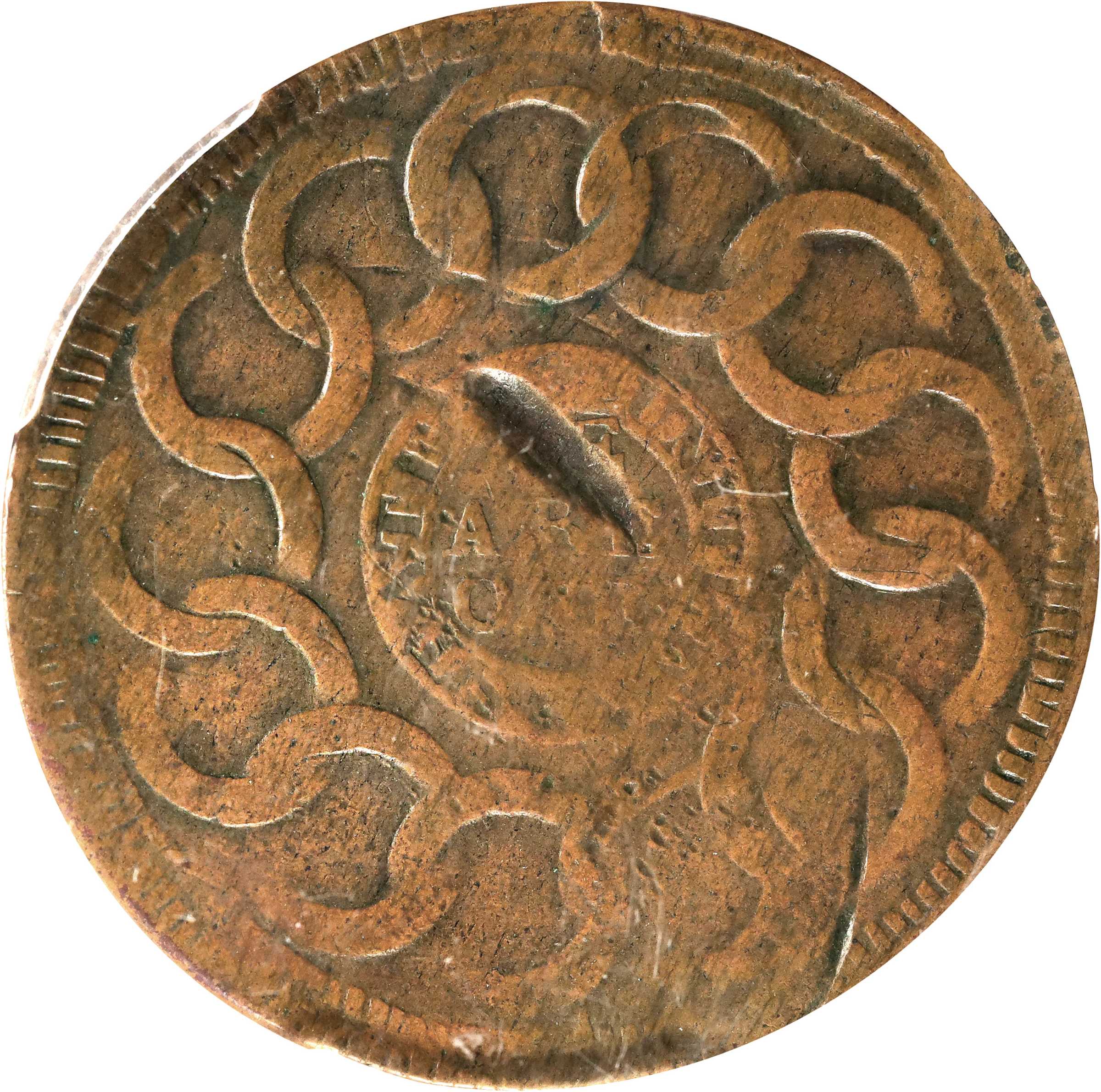 1787 Fugio 1c 4 Cinquefoils, STATES UNITED, Newman 8-X MS BN VF35 BN thumbnail 4