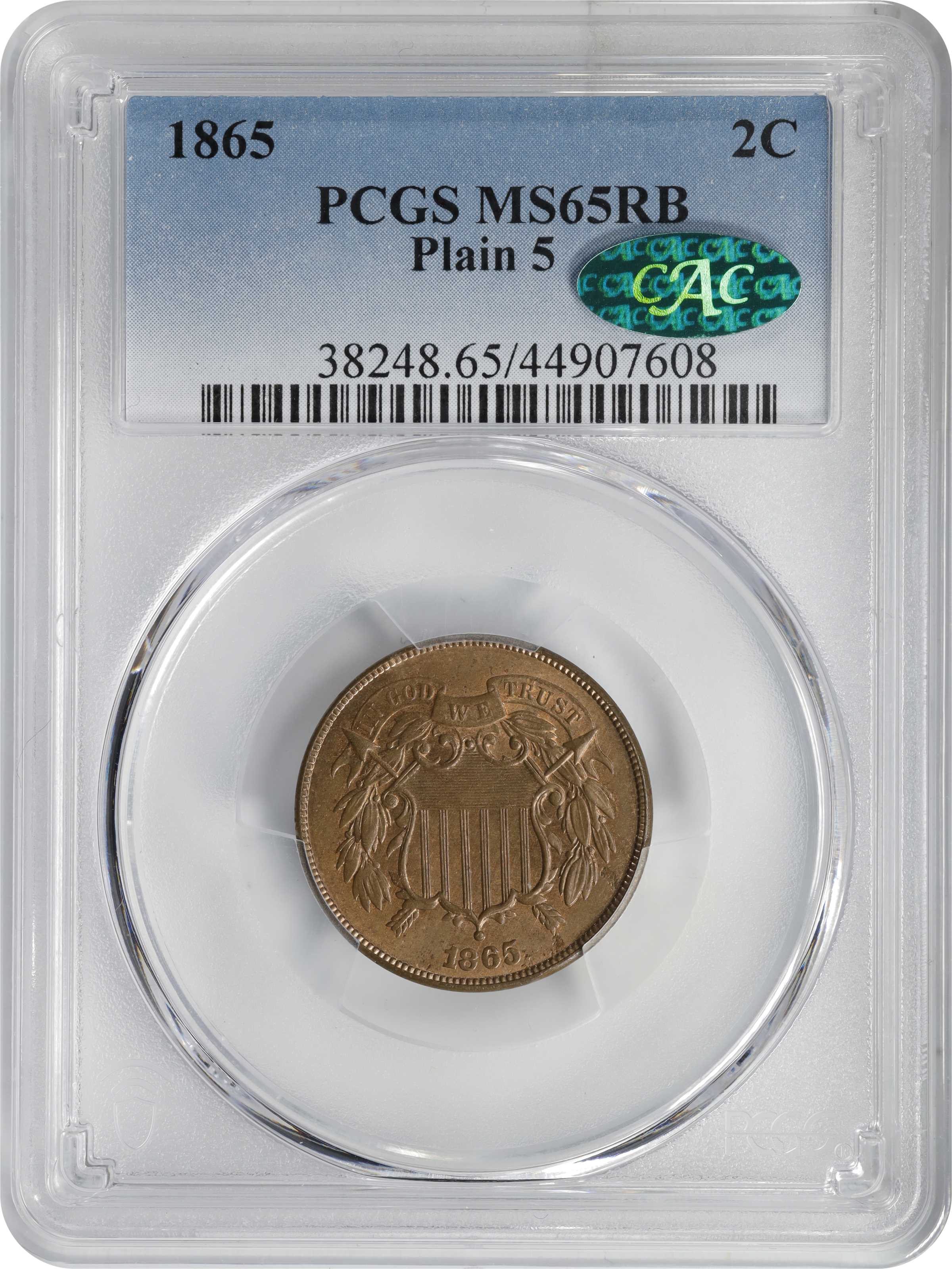 1865 2c Plain 5 MS RB MS65 RB thumbnail 9