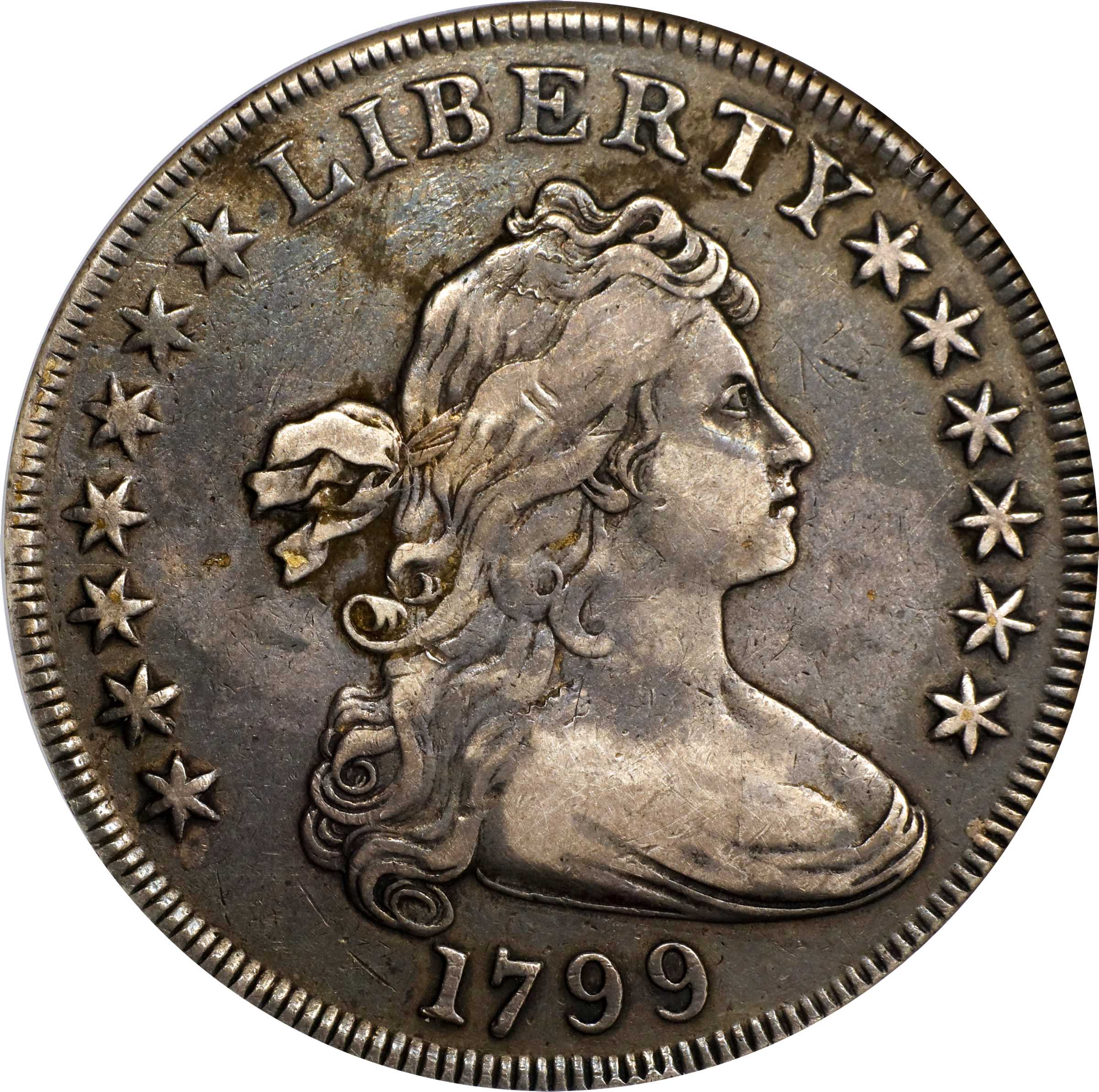 1799 Draped Bust Silver Dollar. BB-169, B-21. Rarity-3. VF-30 (NGC).