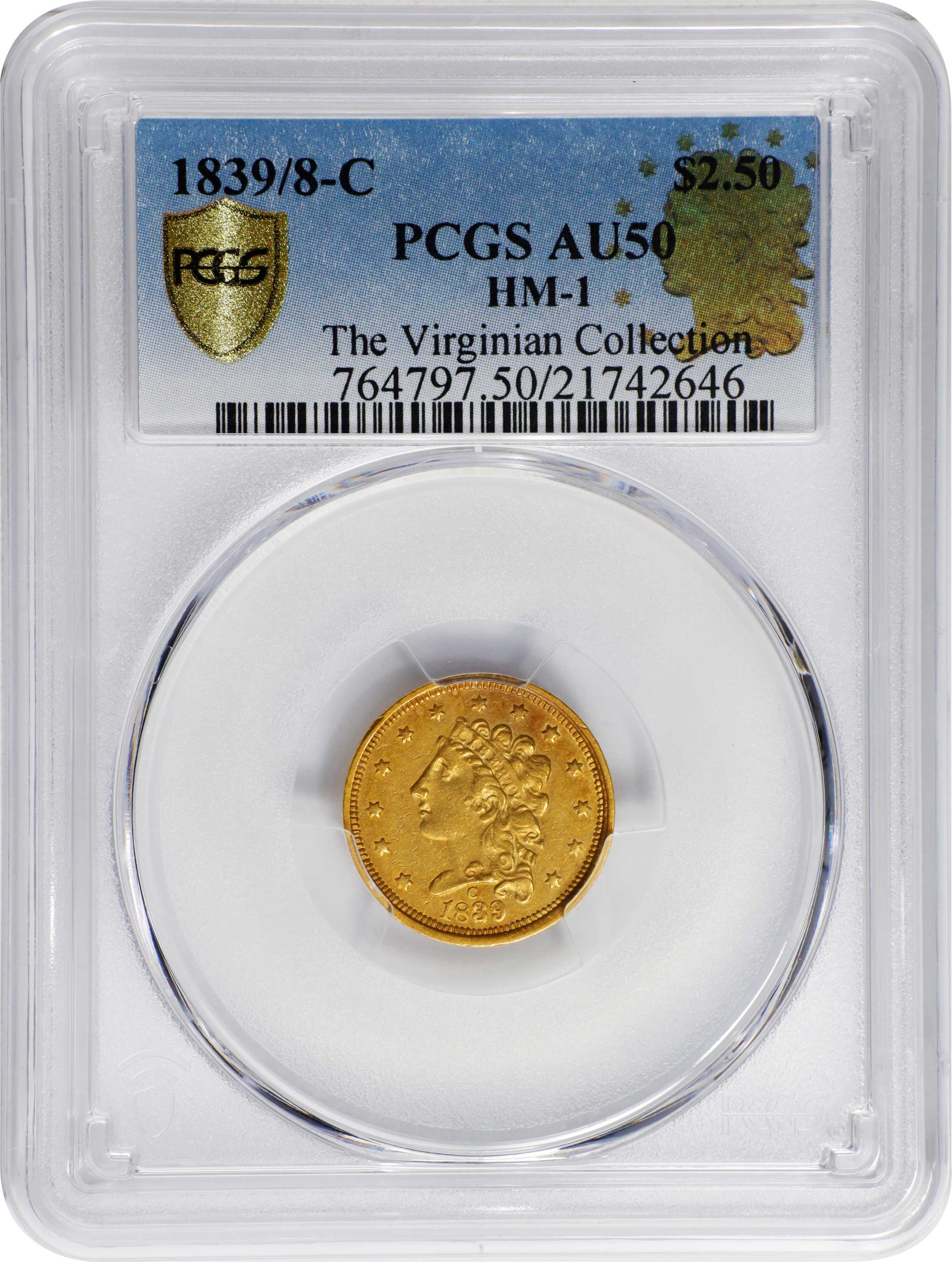 1839/8-C $2 1/2 Recut Date, HM-1 VF20 thumbnail 10