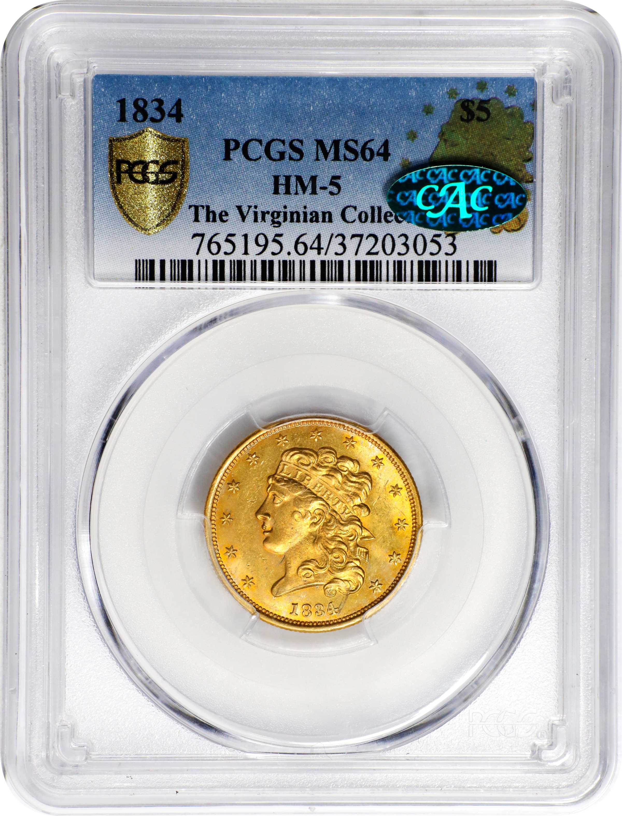 1834 $5  Classic Head, Plain 4, HM-5 VF35 thumbnail 19