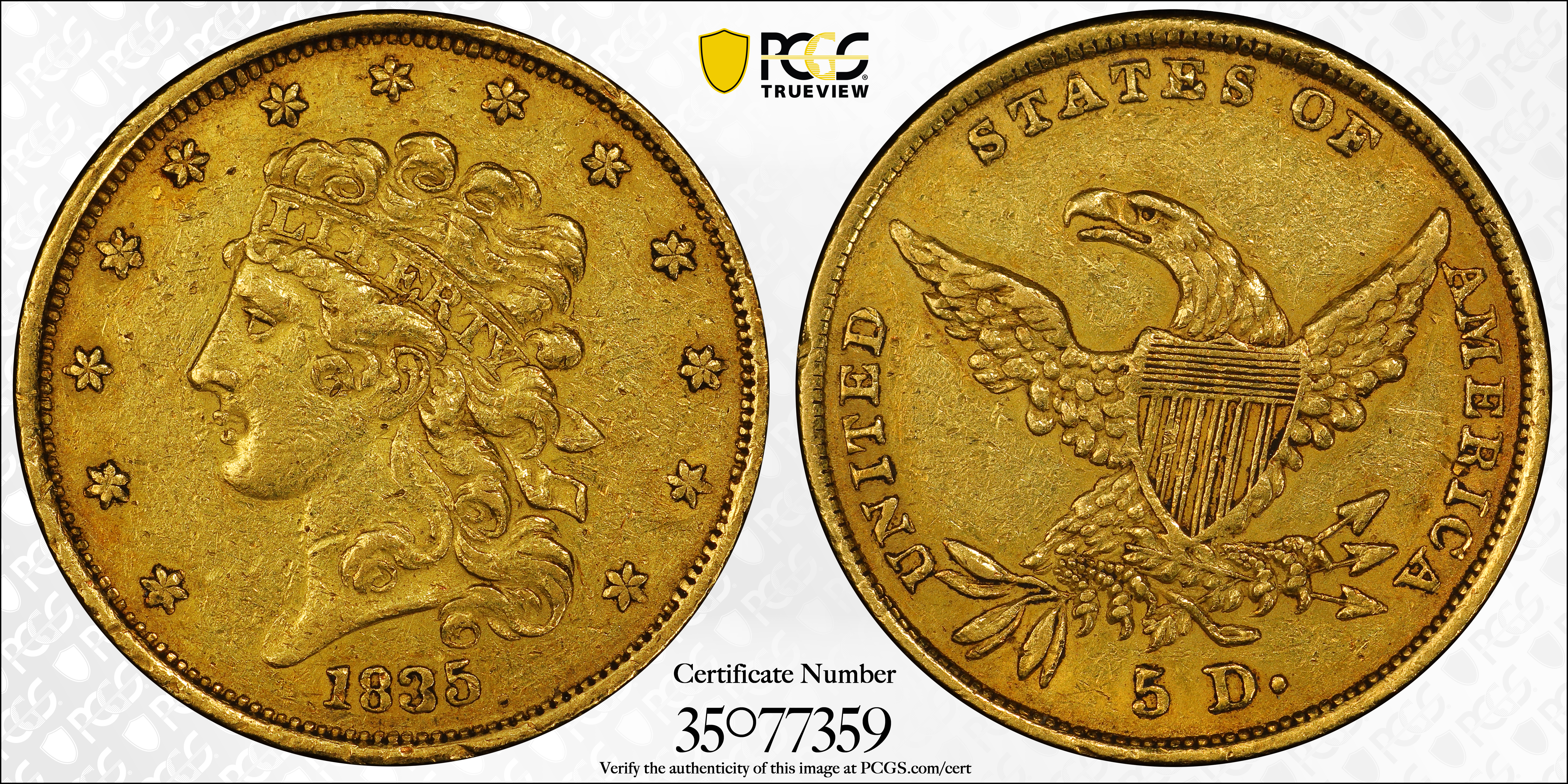 1835 $5  HM-3 MS thumbnail 4