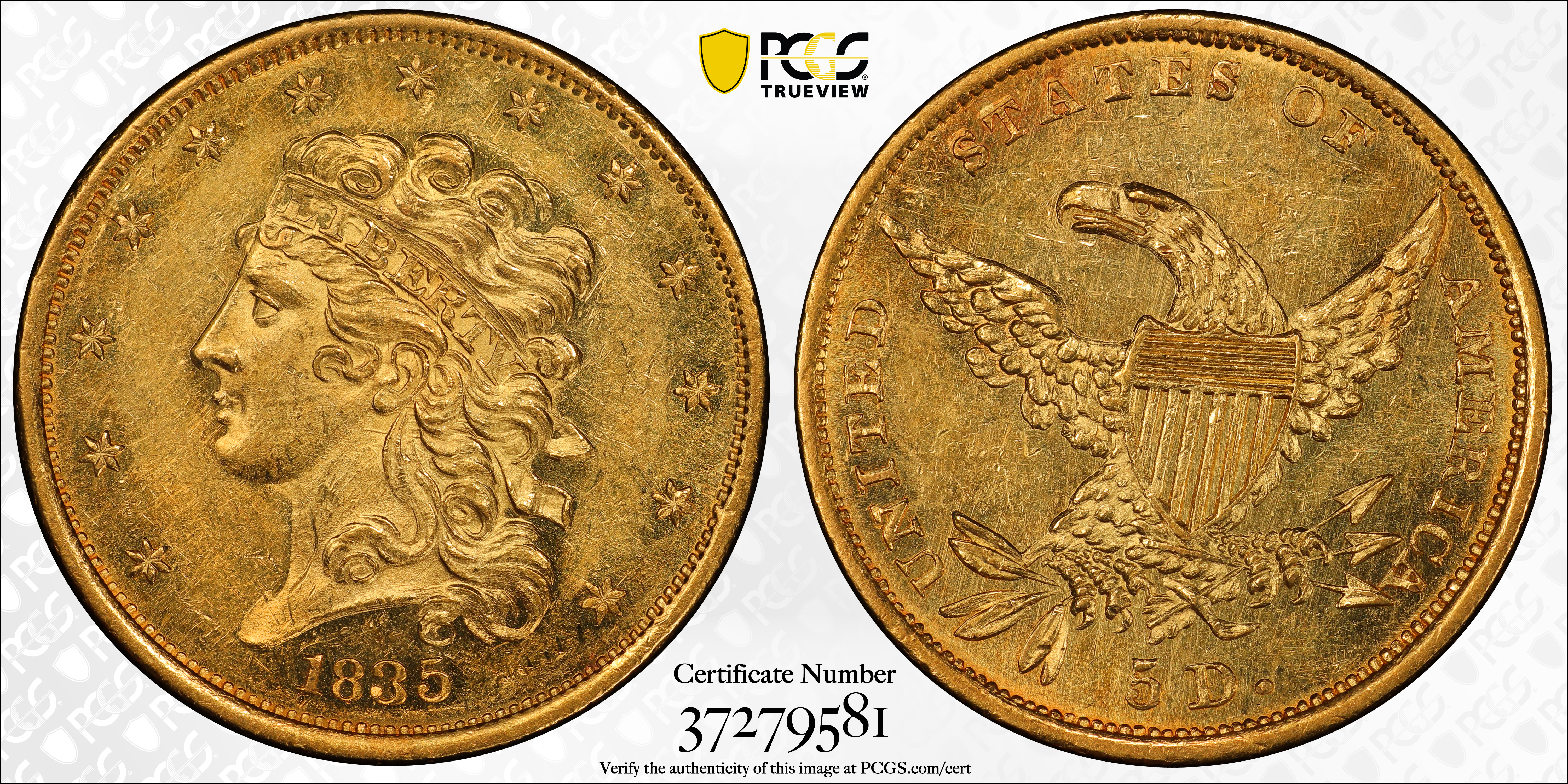 Image for 1835 $5  HM-4 MS