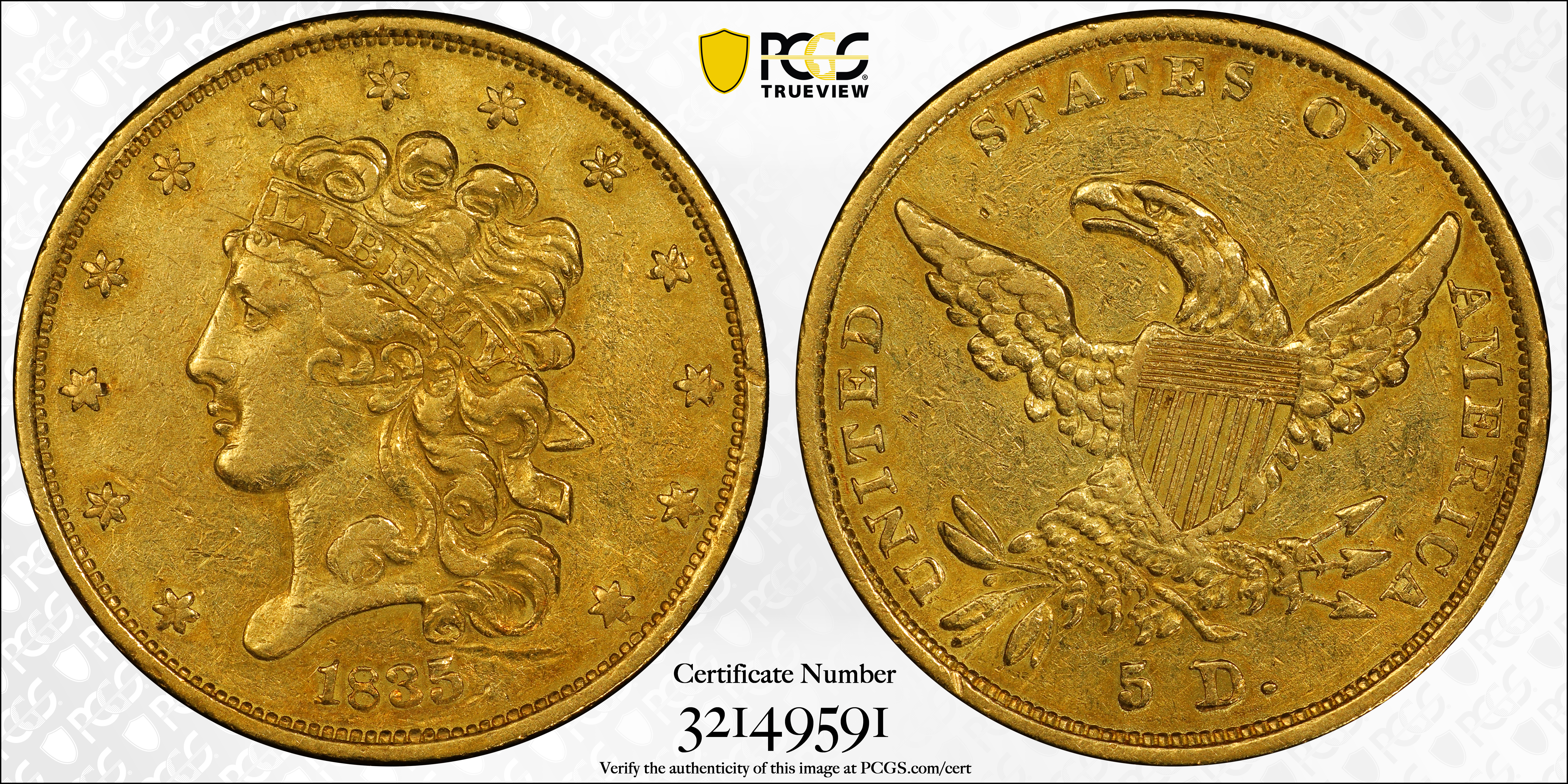 1835 $5  HM-7 MS thumbnail 3