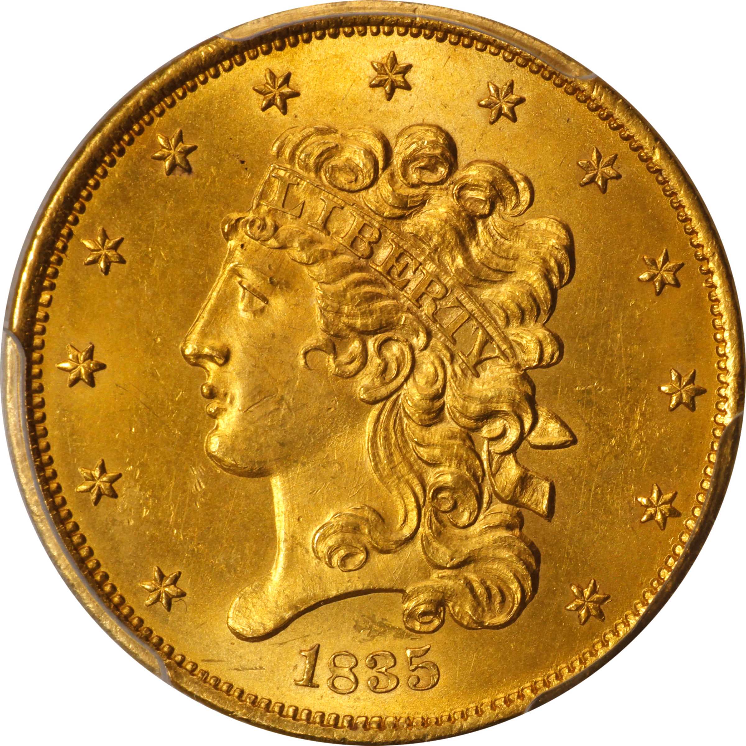 1835 Classic Head Half Eagle. HM-8. Rarity-3+. MS-64 (PCGS). CAC.