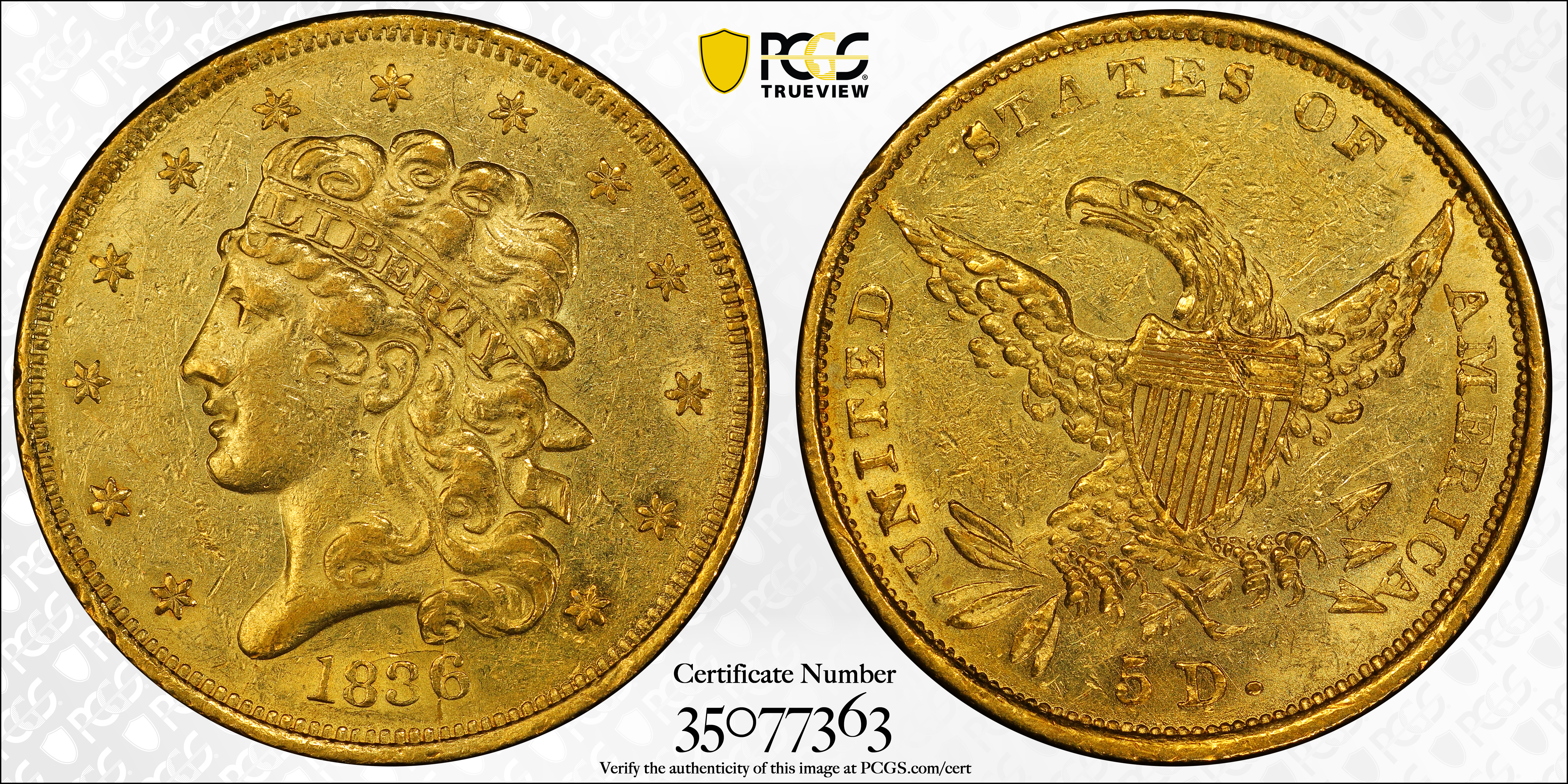 1836 $5  HM-3 MS thumbnail 7