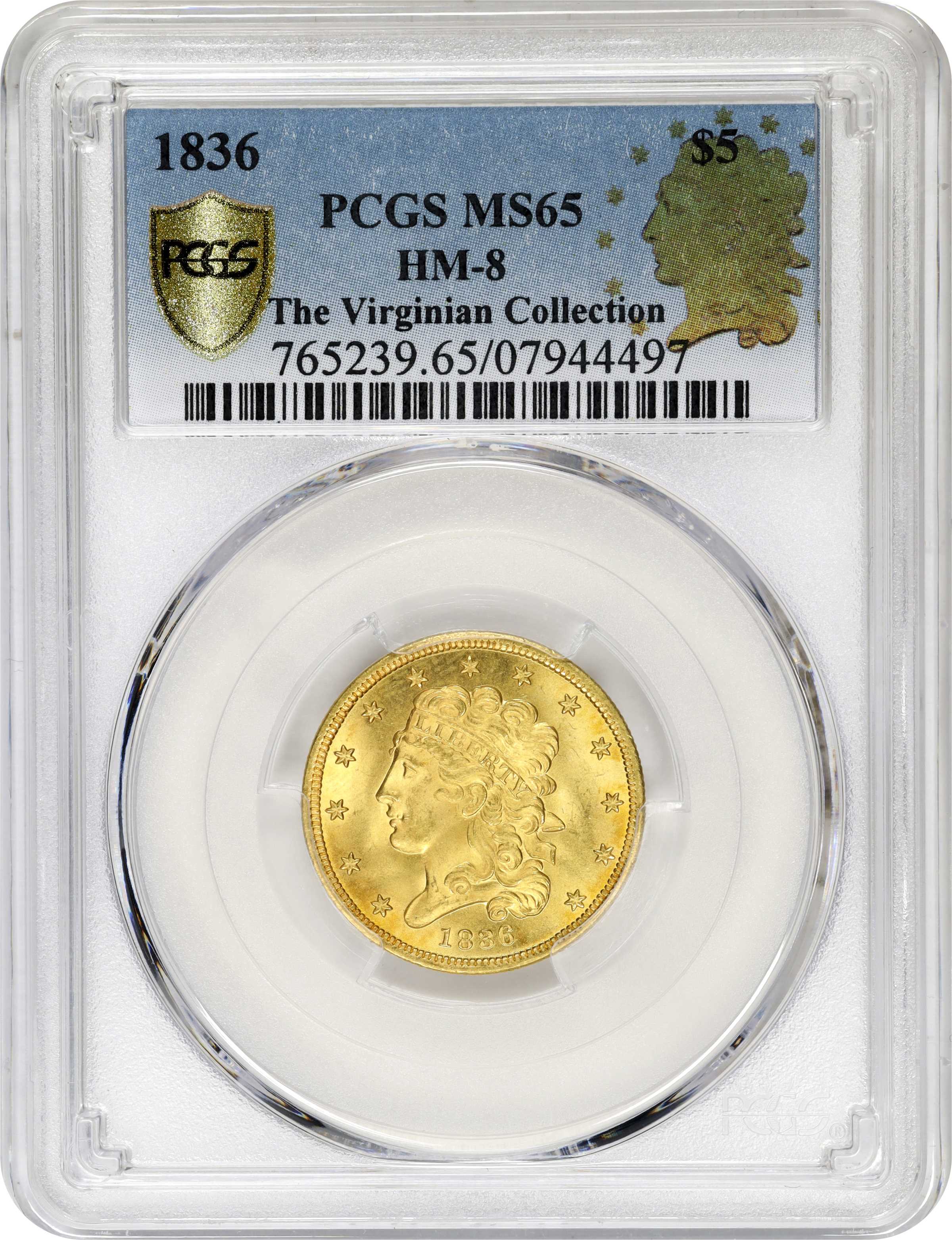1836 $5  HM-8 MS thumbnail 6