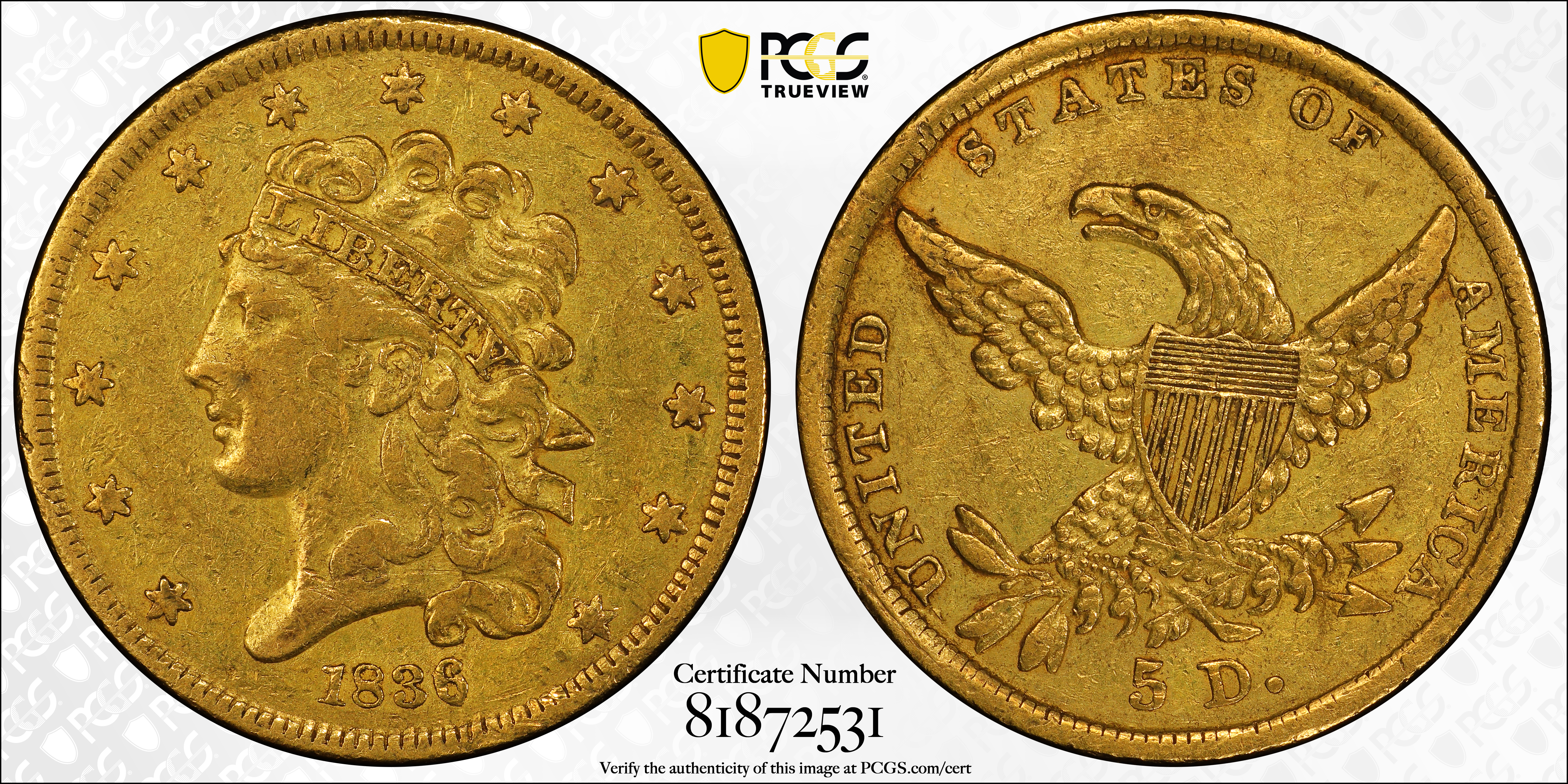 1836 $5  HM-9 MS thumbnail 5