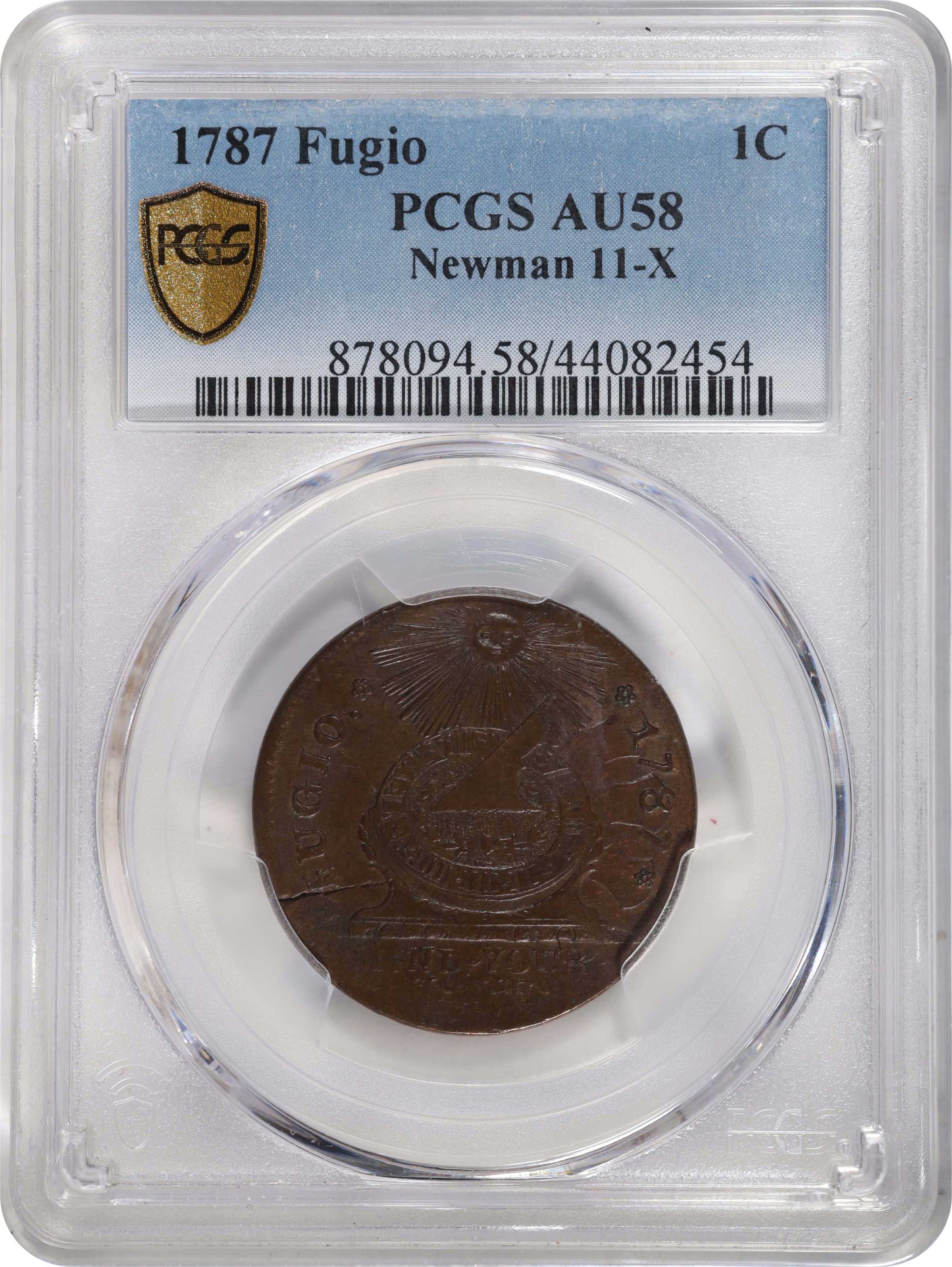 1787 Fugio 1c 4 Cinquefoils, STATES UNITED, Newman 11-X MS BN MS61 BN thumbnail 18