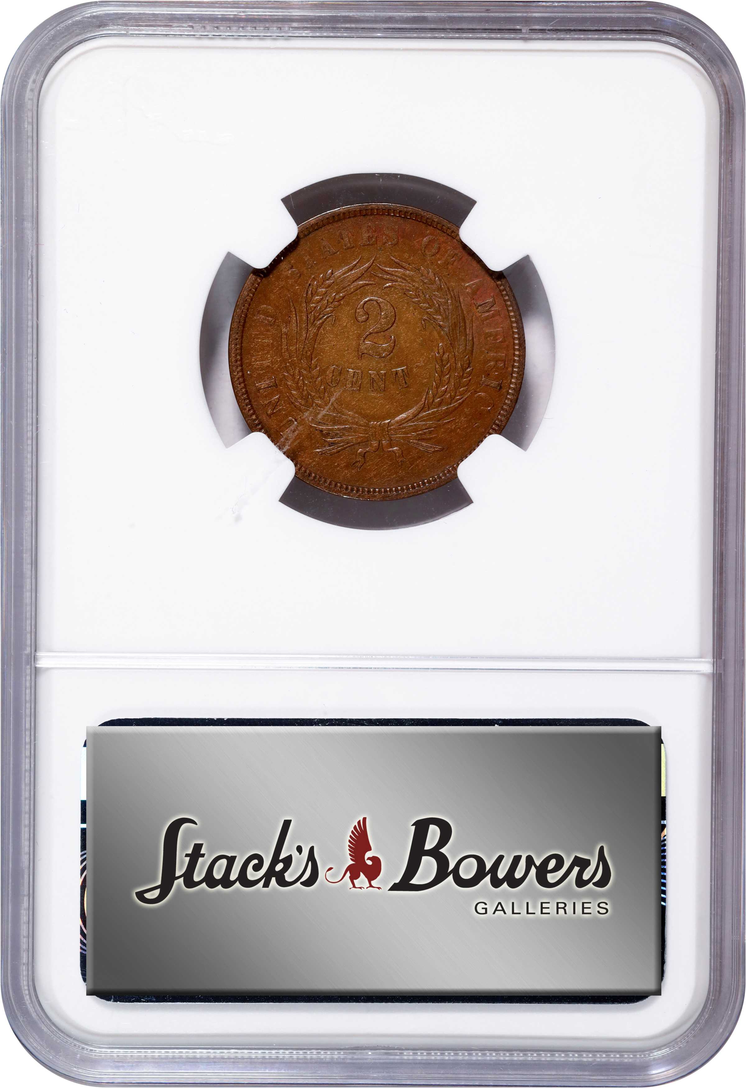 1867 2c Doubled Die Obverse , FS-101 MS BN MS63 BN thumbnail 4