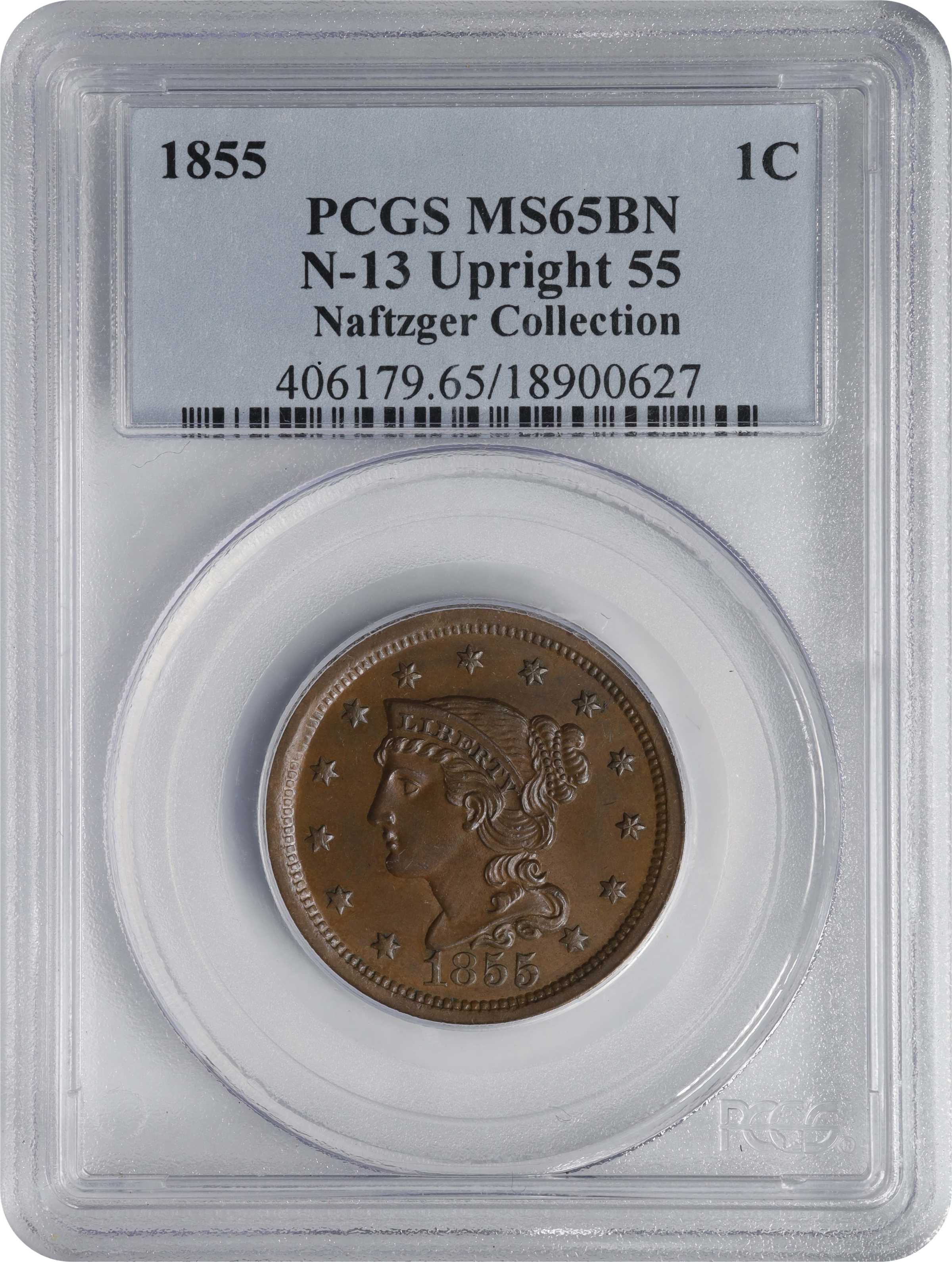 1855 1c Upright 55, N-13 MS BN thumbnail 11