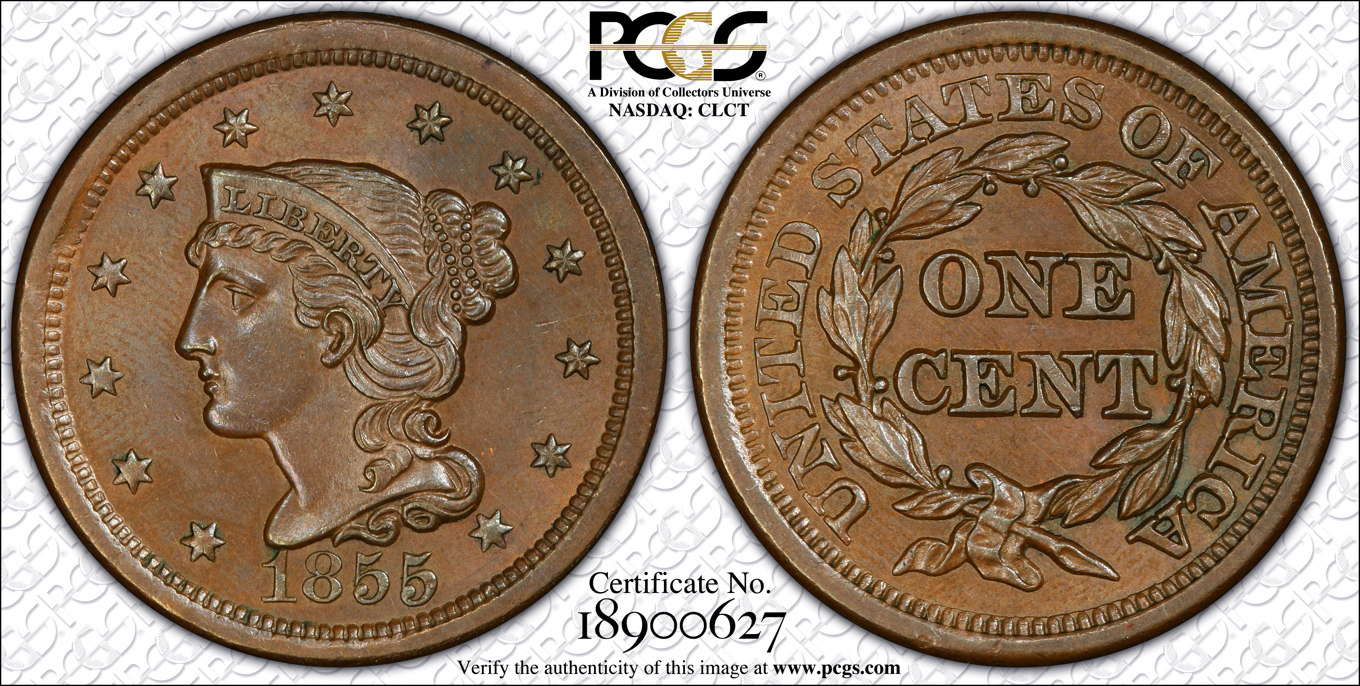 1855 1c Upright 55, N-13 MS BN thumbnail 9