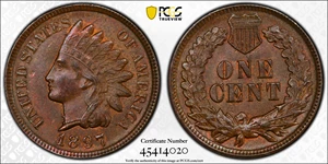 image for: 1897 Indian Cent. Snow-1, FS-401. Misplaced Date, 1 in Neck. MS-63 BN (PCGS).