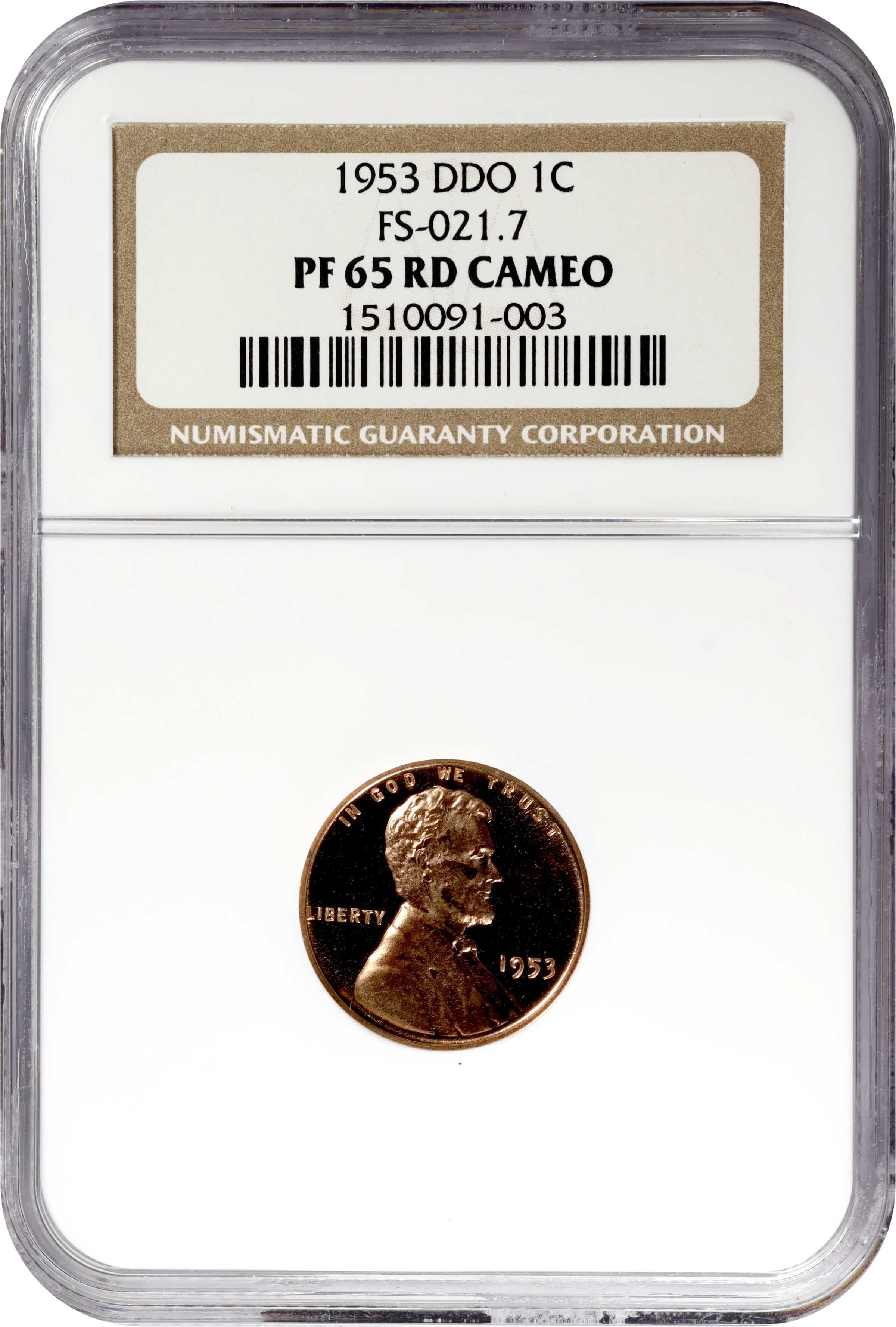 1953 1c Doubled Die Obverse, FS-101 PR RD CAM thumbnail 19