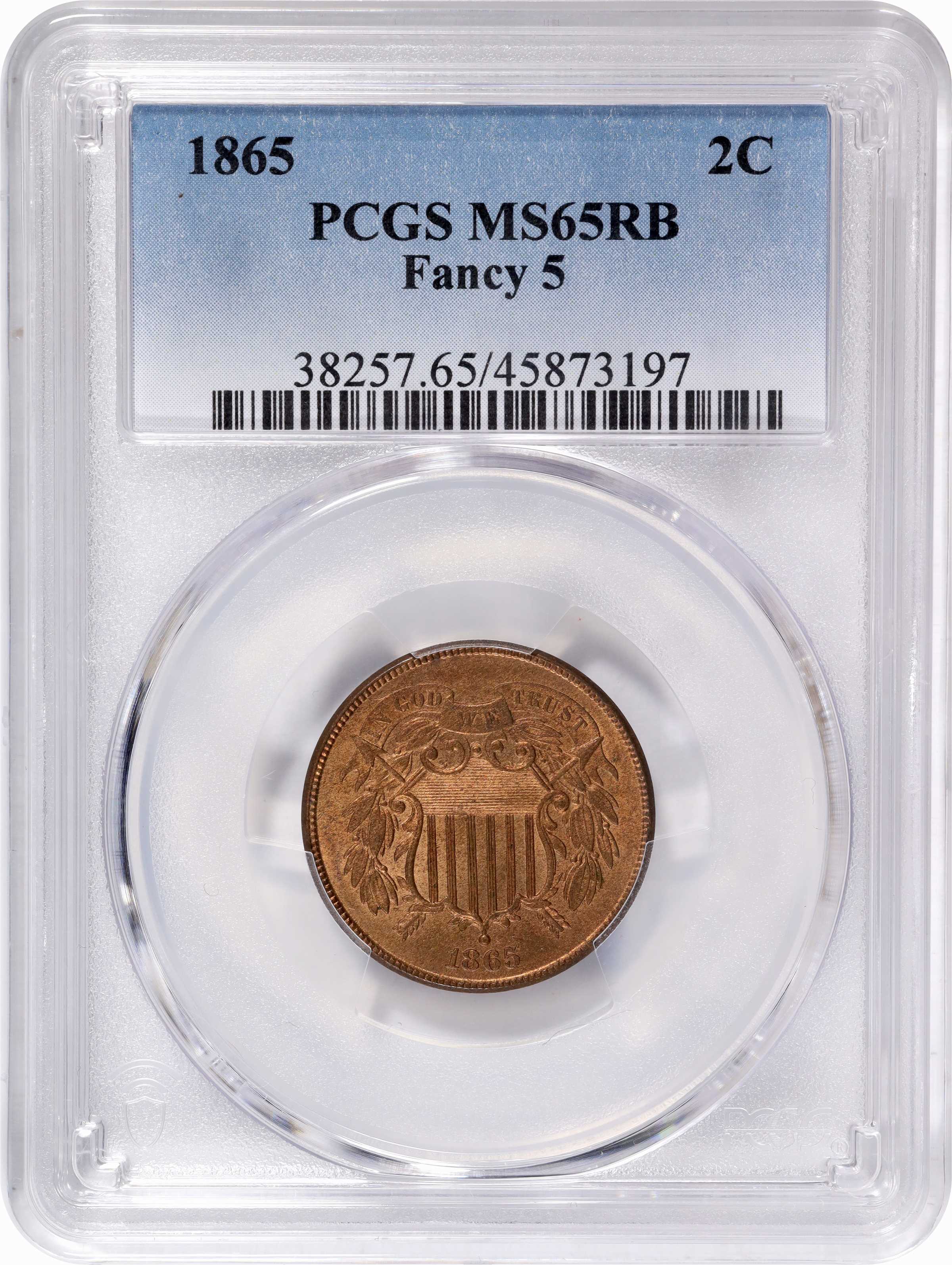 1865 2c Fancy 5 MS RB MS65 RB thumbnail 7