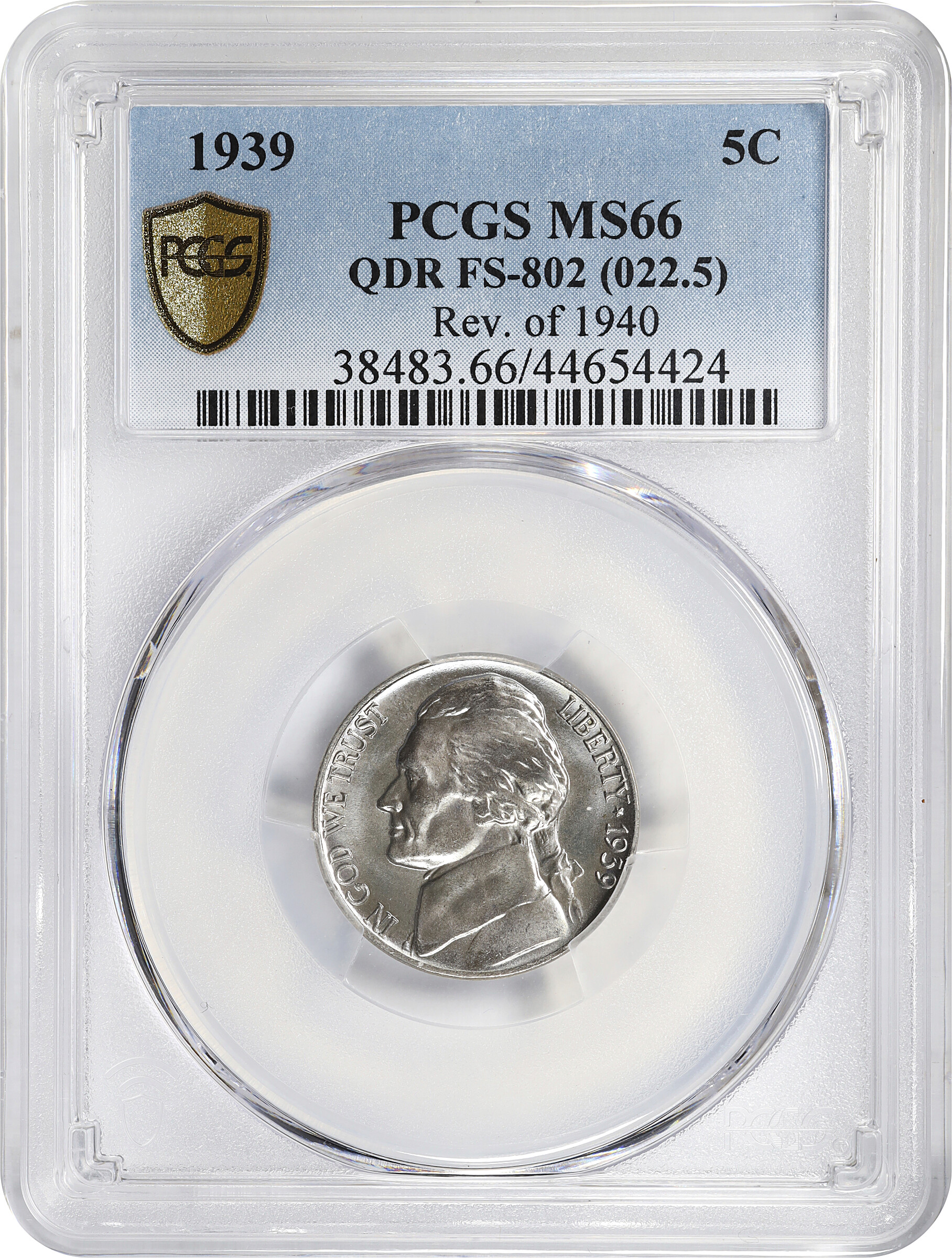 1939 5c Reverse of 1940, Doubled Die Reverse, FS-802 F12 CAC thumbnail 7