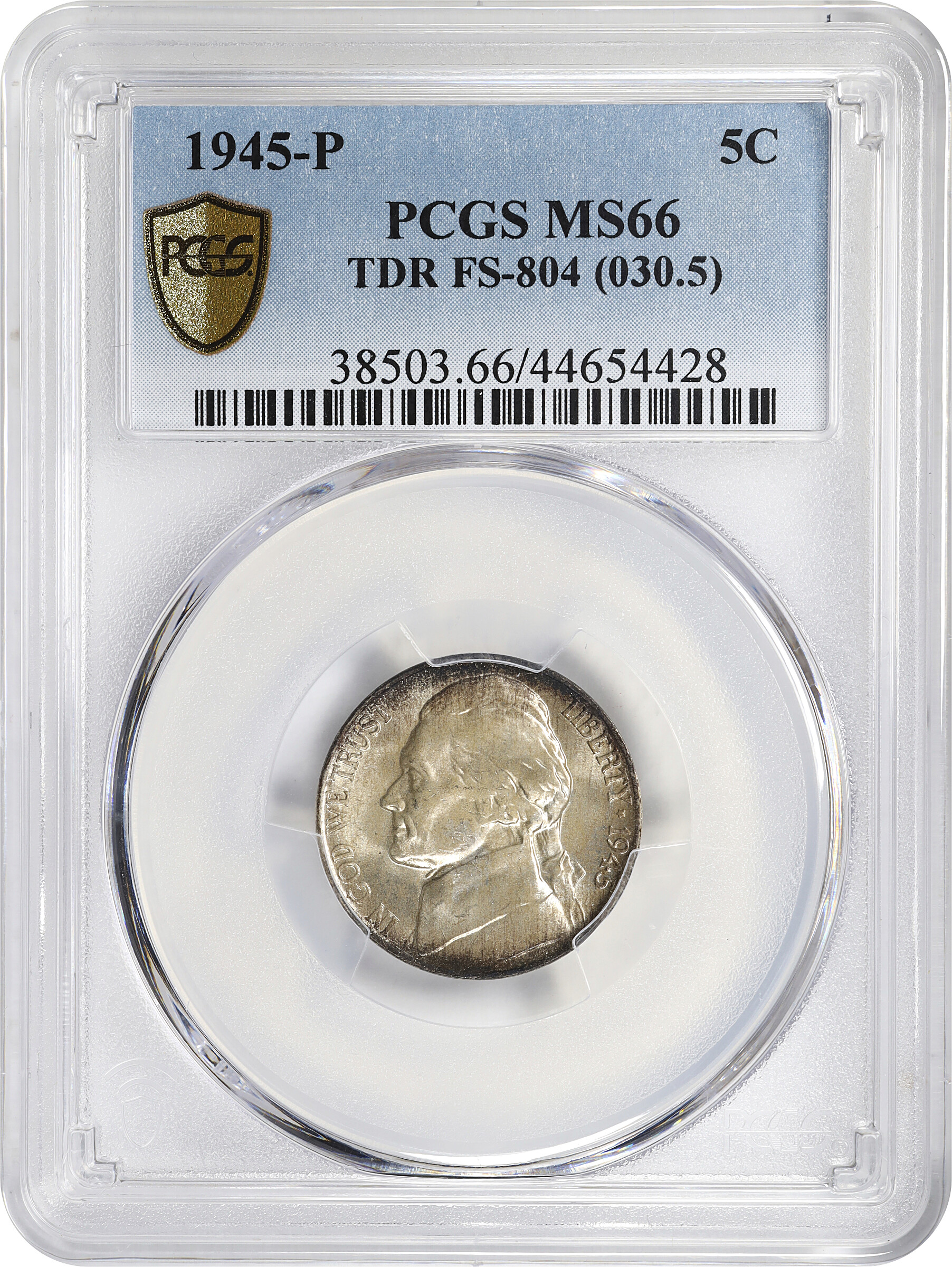 1945-P 5C Silver, Triple Die Reverse, FS-501/804 MS62 thumbnail 7
