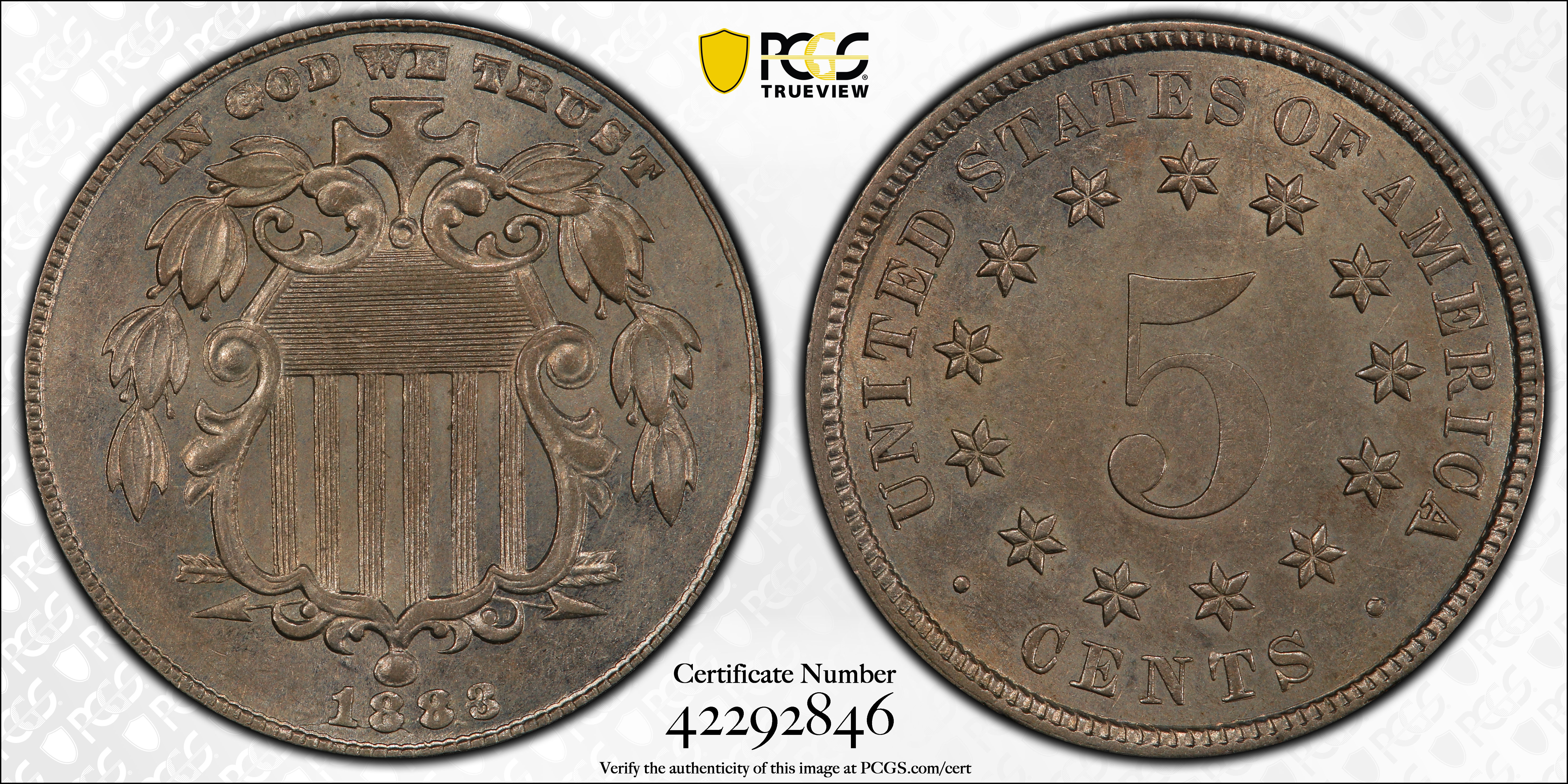 1883/2 5c Shield, Overdate, FS-303 MS66 thumbnail 17