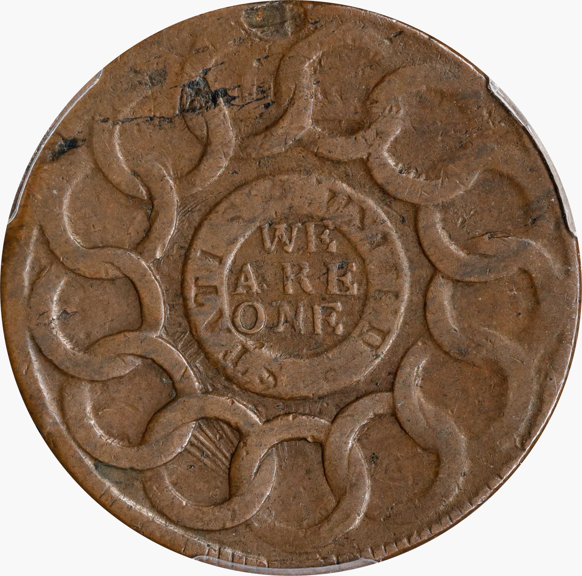 1787 Fugio 1c 4 Cinquefoils, STATES UNITED, Newman 12-M MS BN AU58 BN thumbnail 15