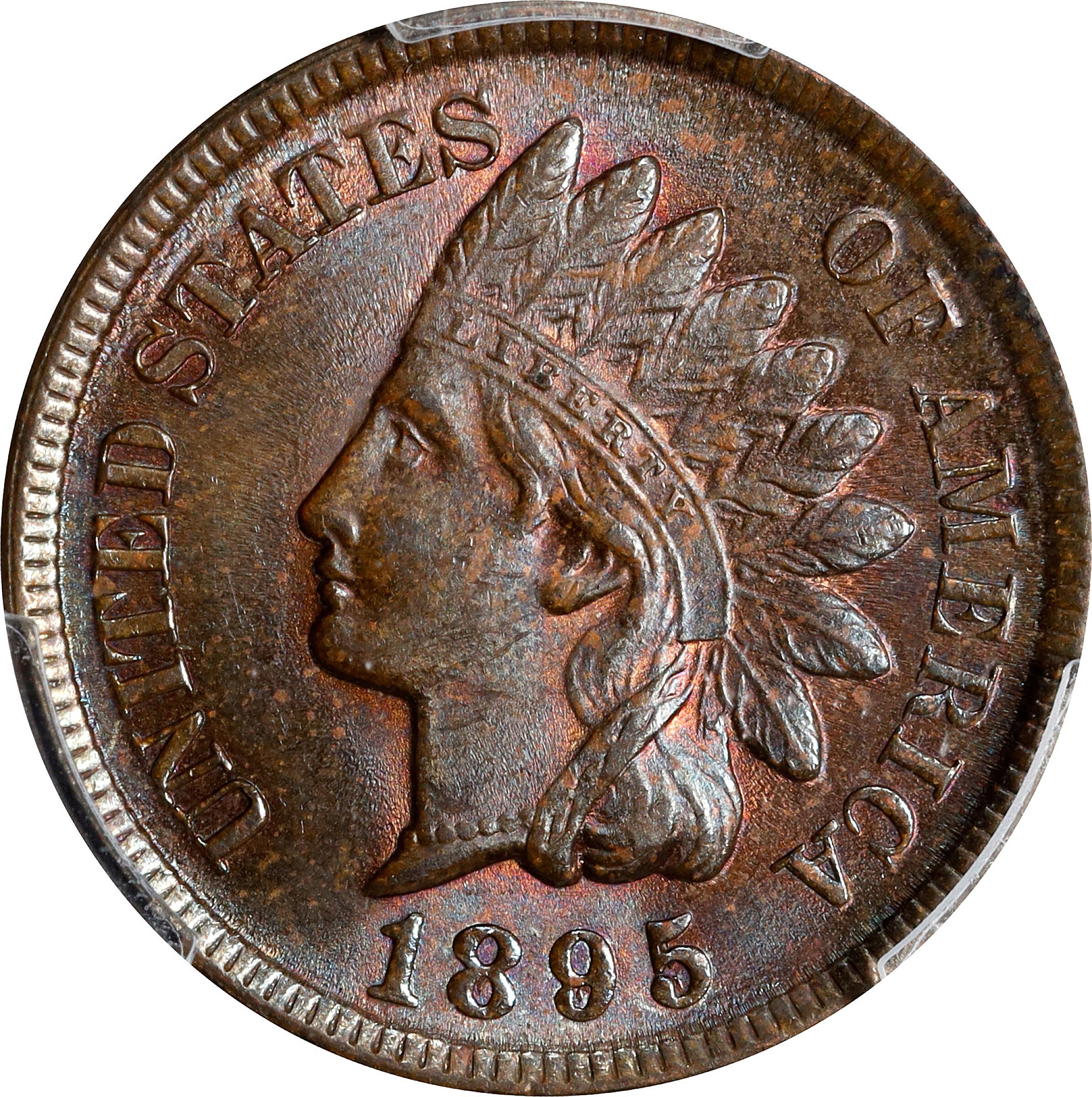 1895 Indian Cent. Snow-1, FS-301. Repunched Date. MS-64 BN (PCGS).