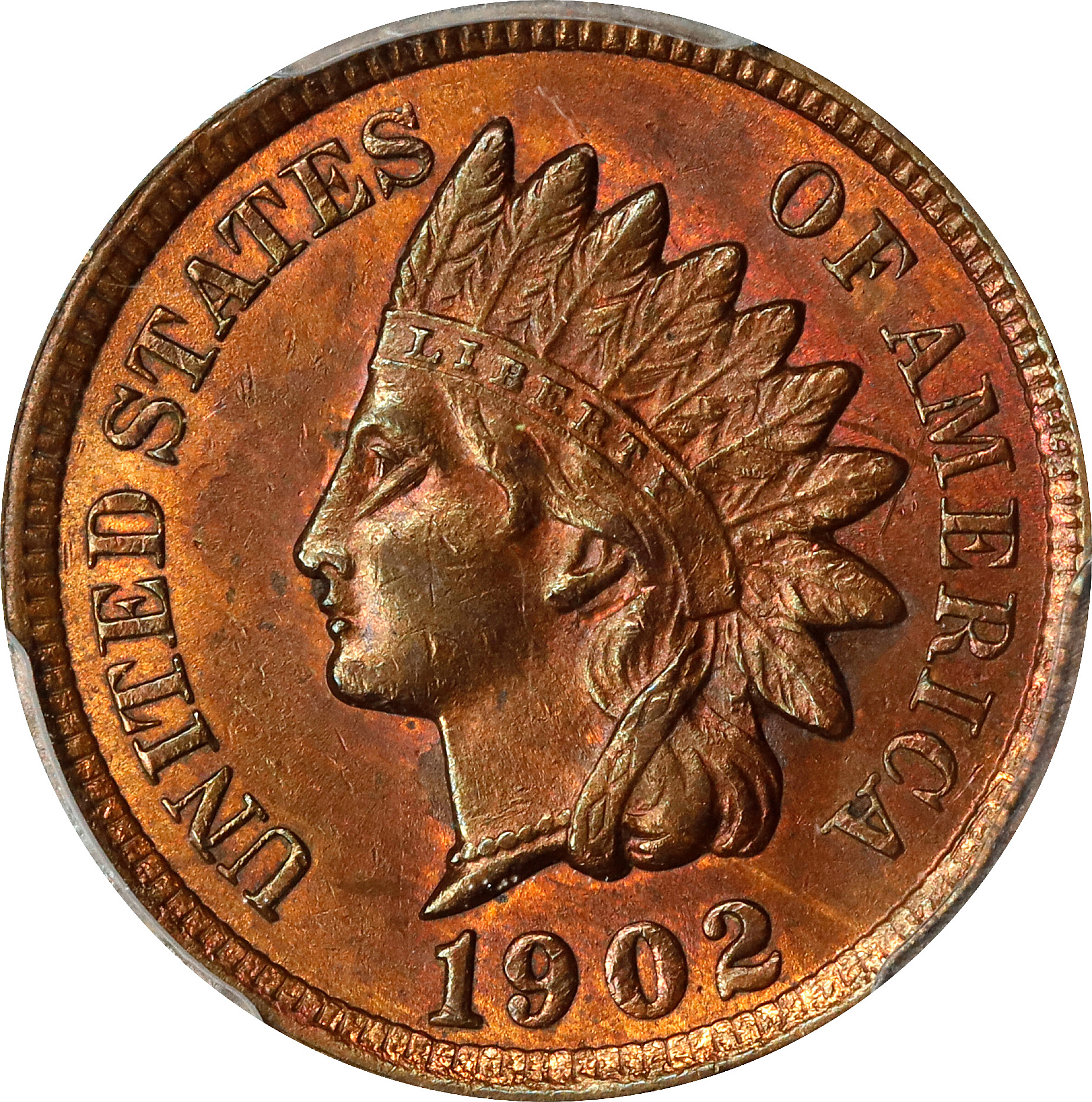 1902 Indian Cent. Snow-4, FS-401. Die Gouge. MS-62 BN (PCGS).