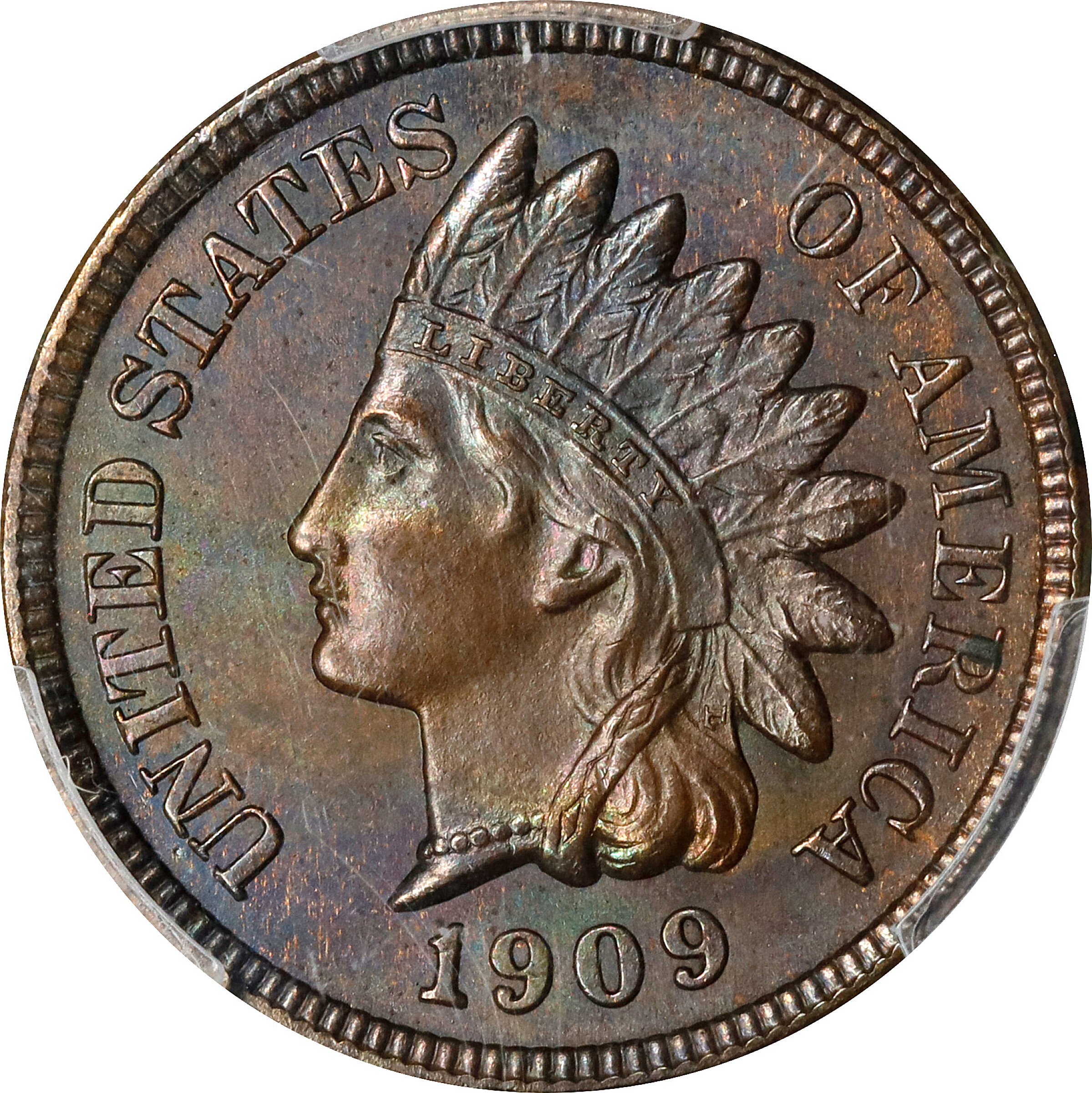 1909 Indian Cent. Snow-1, FS-101. Doubled Die Obverse. MS-64 BN (PCGS).