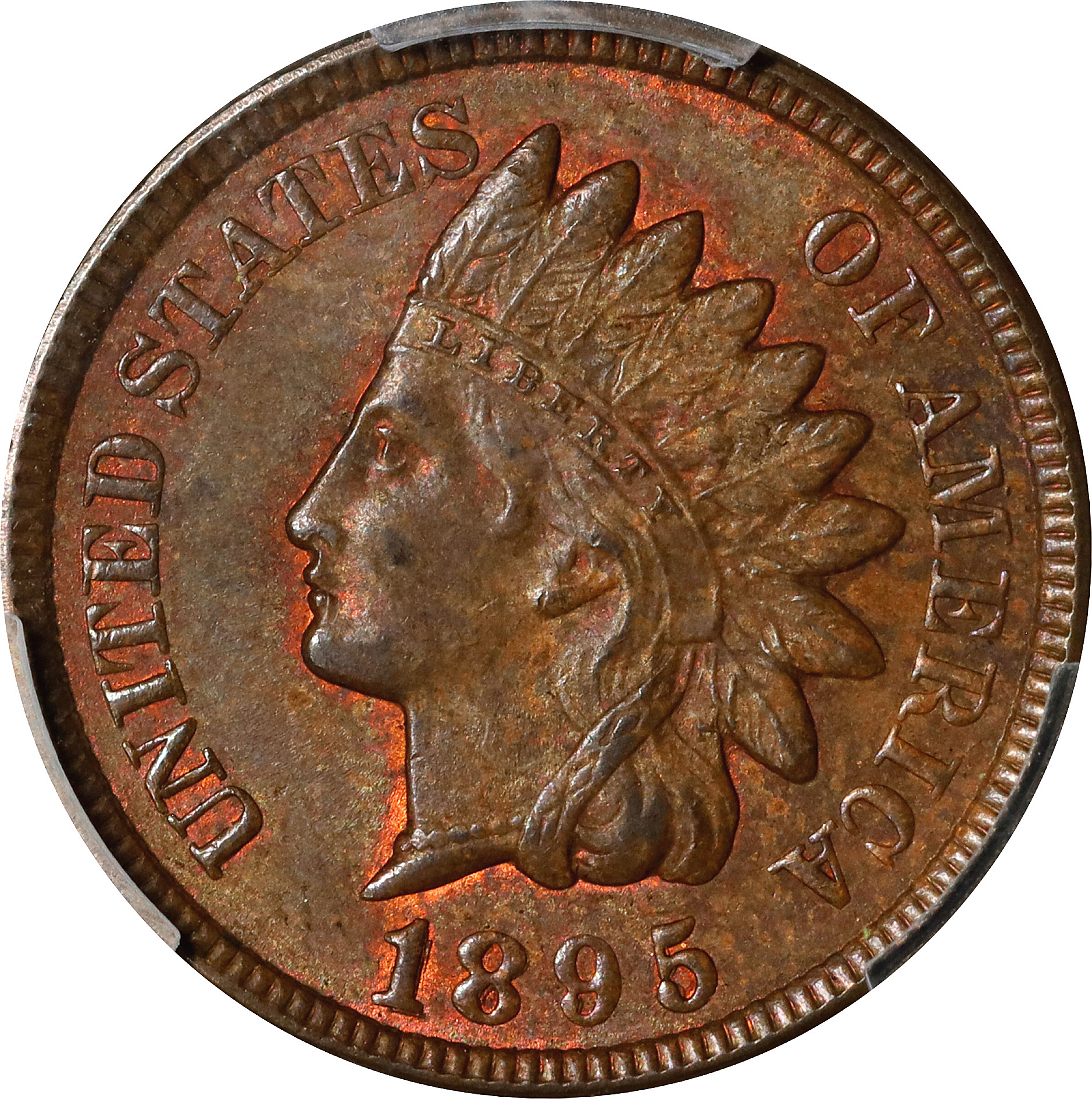 1895 Indian Cent. Snow-9, FS-302. Repunched Date. MS-63 BN (PCGS).