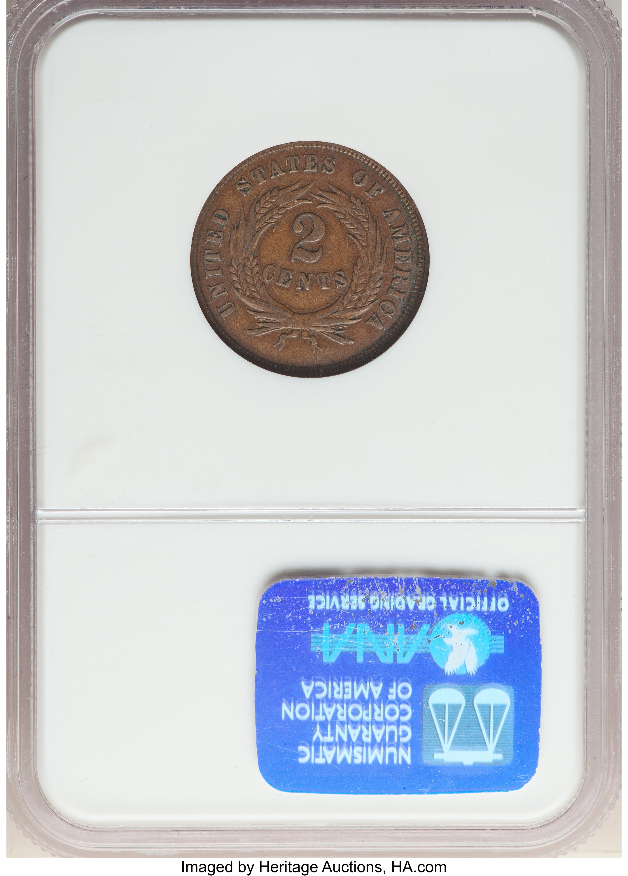 1865 2c Fancy 5 MS BN VF20 BN CAC thumbnail 4