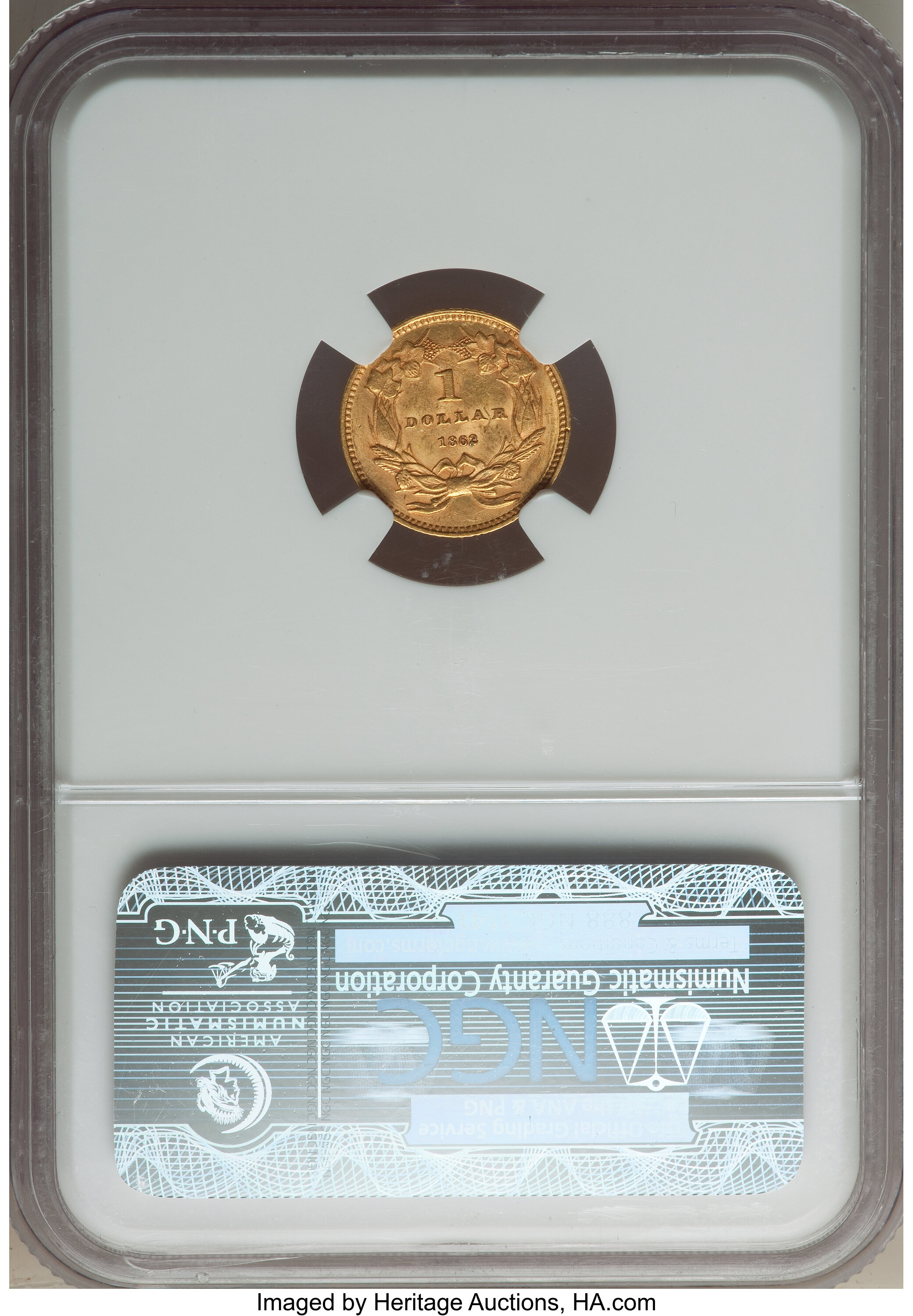 1862 G$1 Doubled Die Obverse, FS-101 MS thumbnail 8