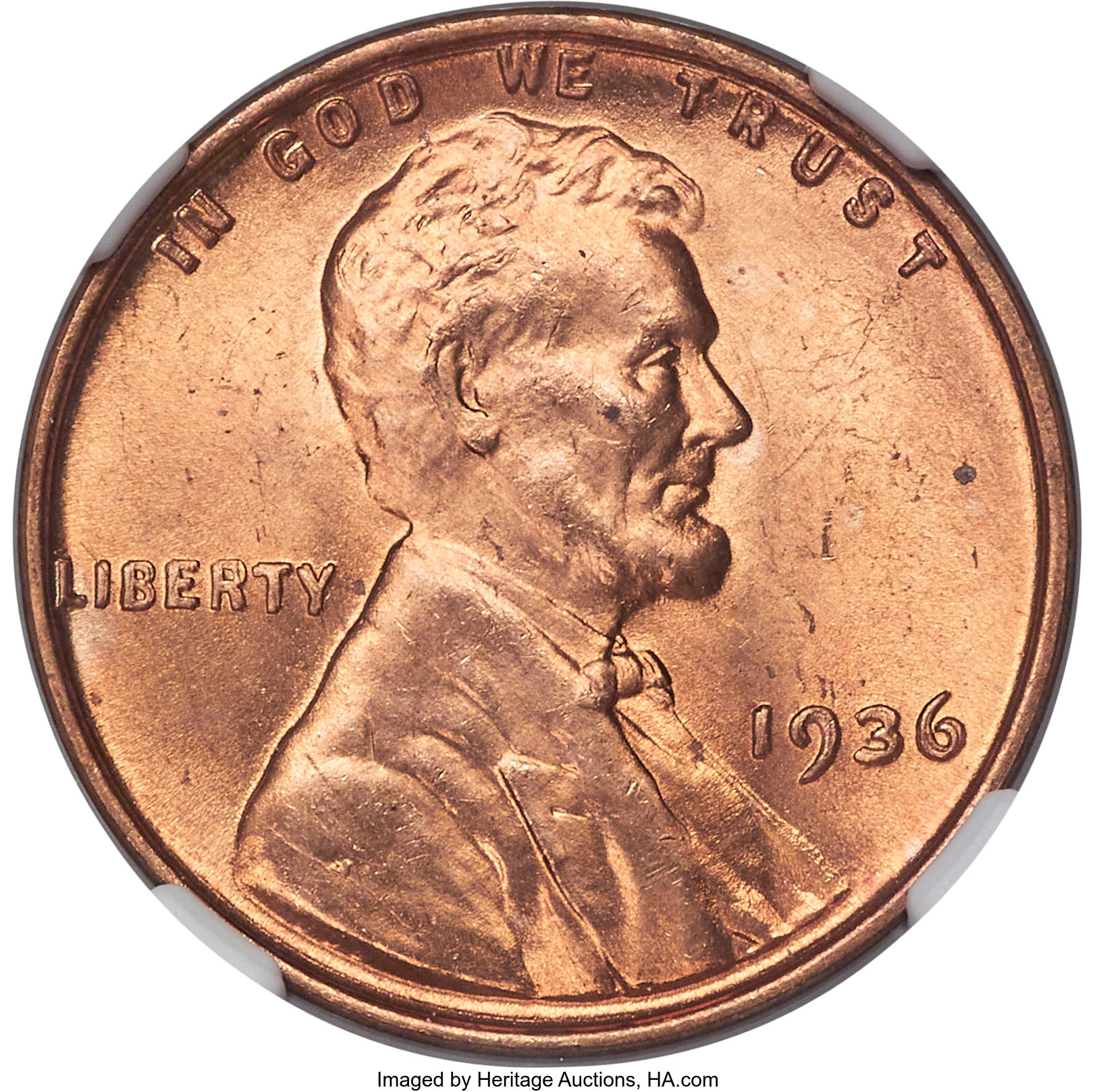 1936 1C Doubled Die Obverse, FS-101, MS65 Red NGC. ...