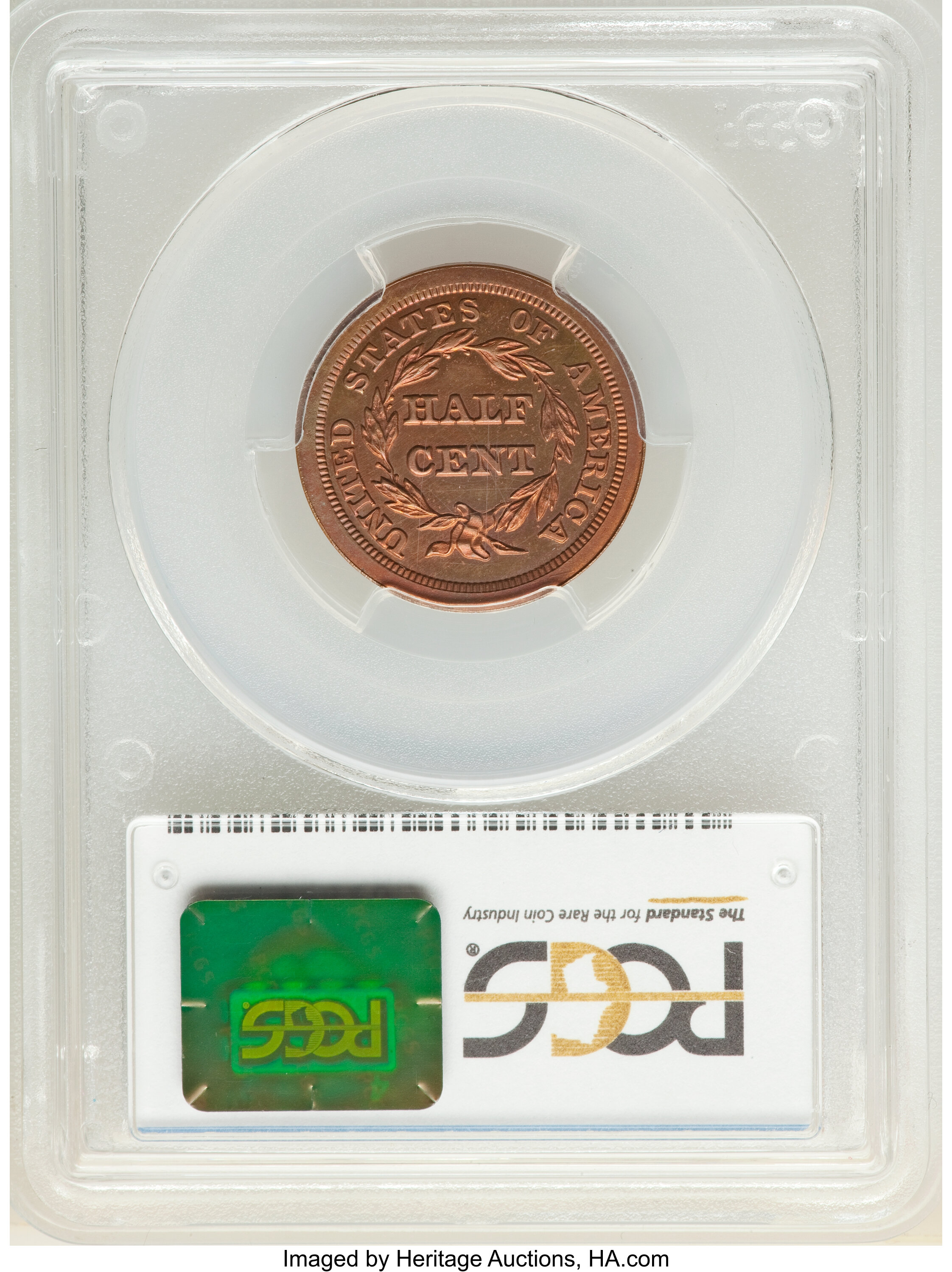 1842 1/2c Restrike, Reverse of 1840 PR RB PR60 RB thumbnail 6