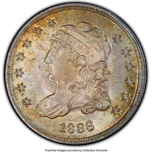 image for: 1836 H10C 3 Over Inverted 3, V-4, LM-3, FS-301, R.1, MS66+ PCGS. CAC....