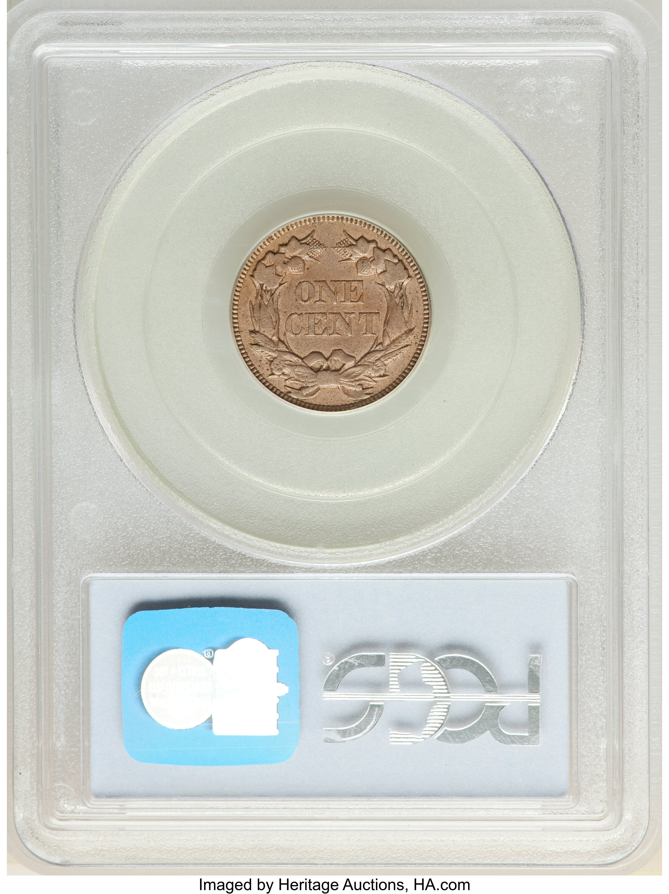1856 1c Flying Eagle, Repunched 5, High Leaves, S-3 MS thumbnail 17
