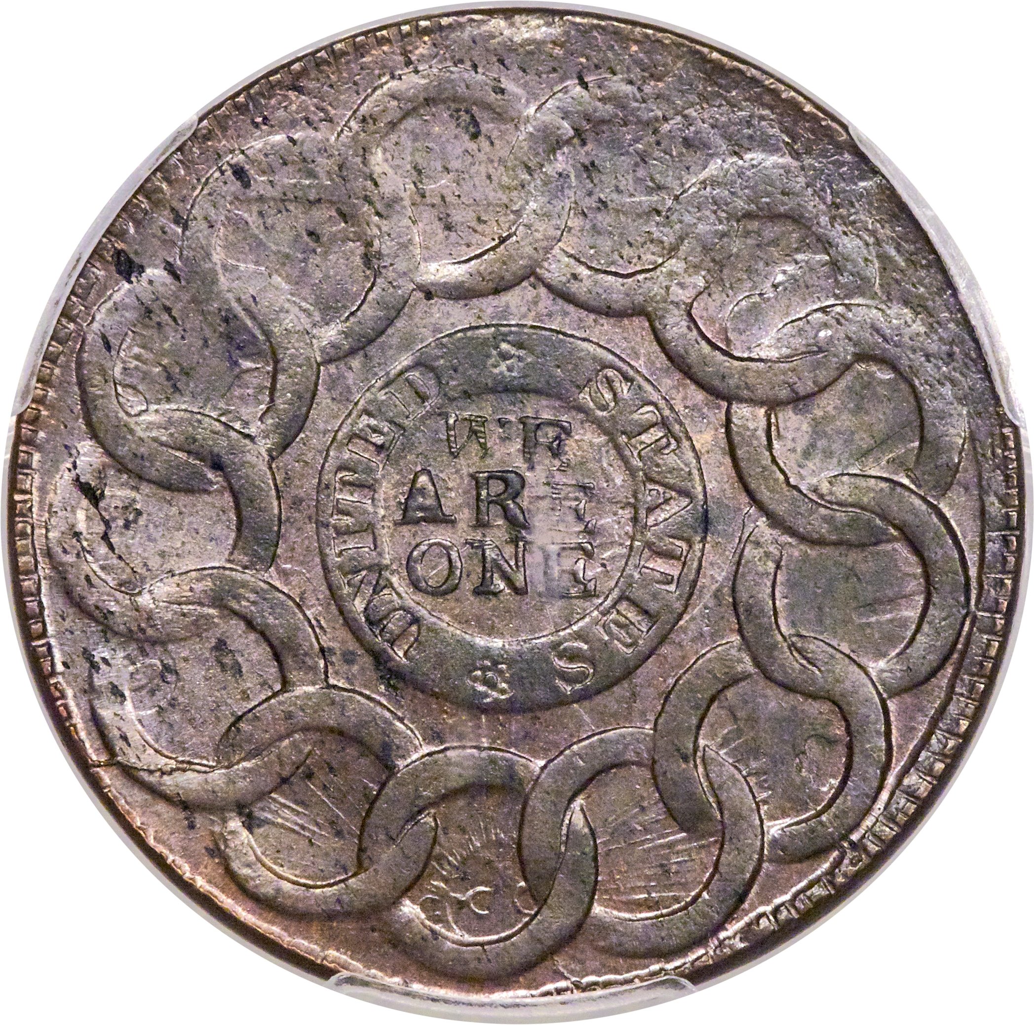 1787 Fugio 1c 4 Cinquefoils, UNITED STATES, Newman 8-B MS BN G6 BN thumbnail 24